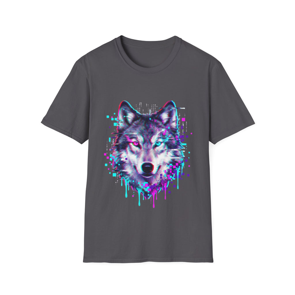 Urban Glitch Wolf Tee - Trendy Streetwear Vibes