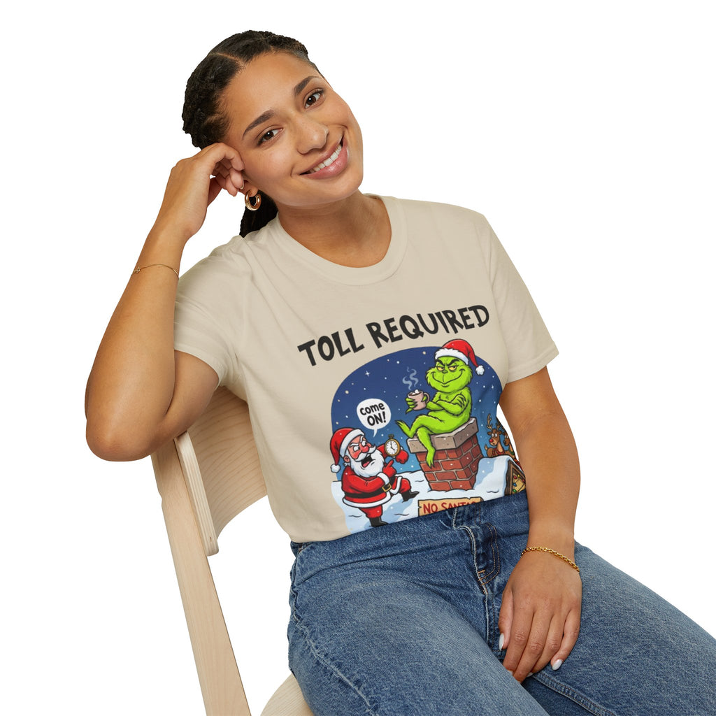 Santa Blocked by Grinch Tee | Funny Grinch Christmas T-shirt