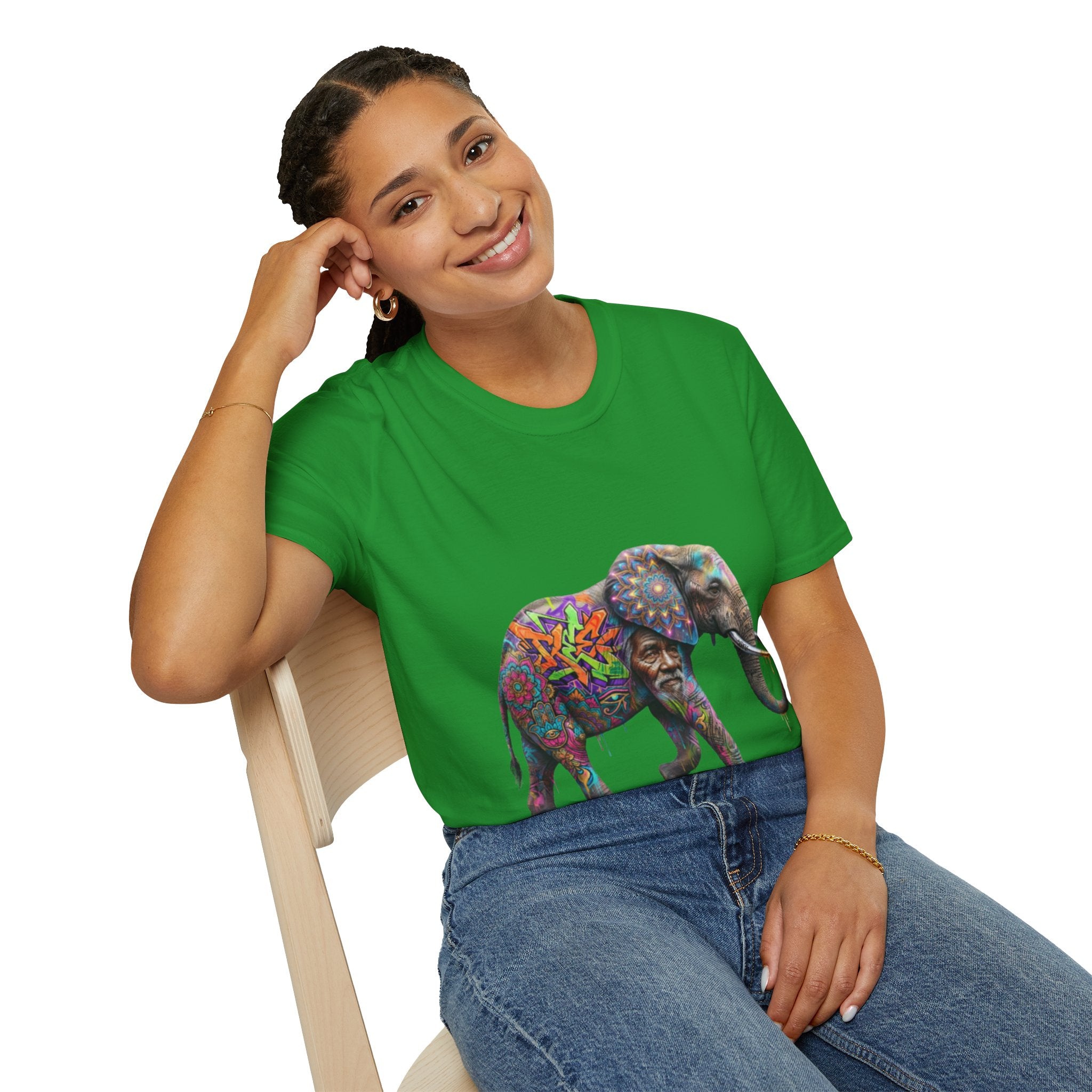 Vibrant Urban Elephant Streetwear Tee - Unisex
