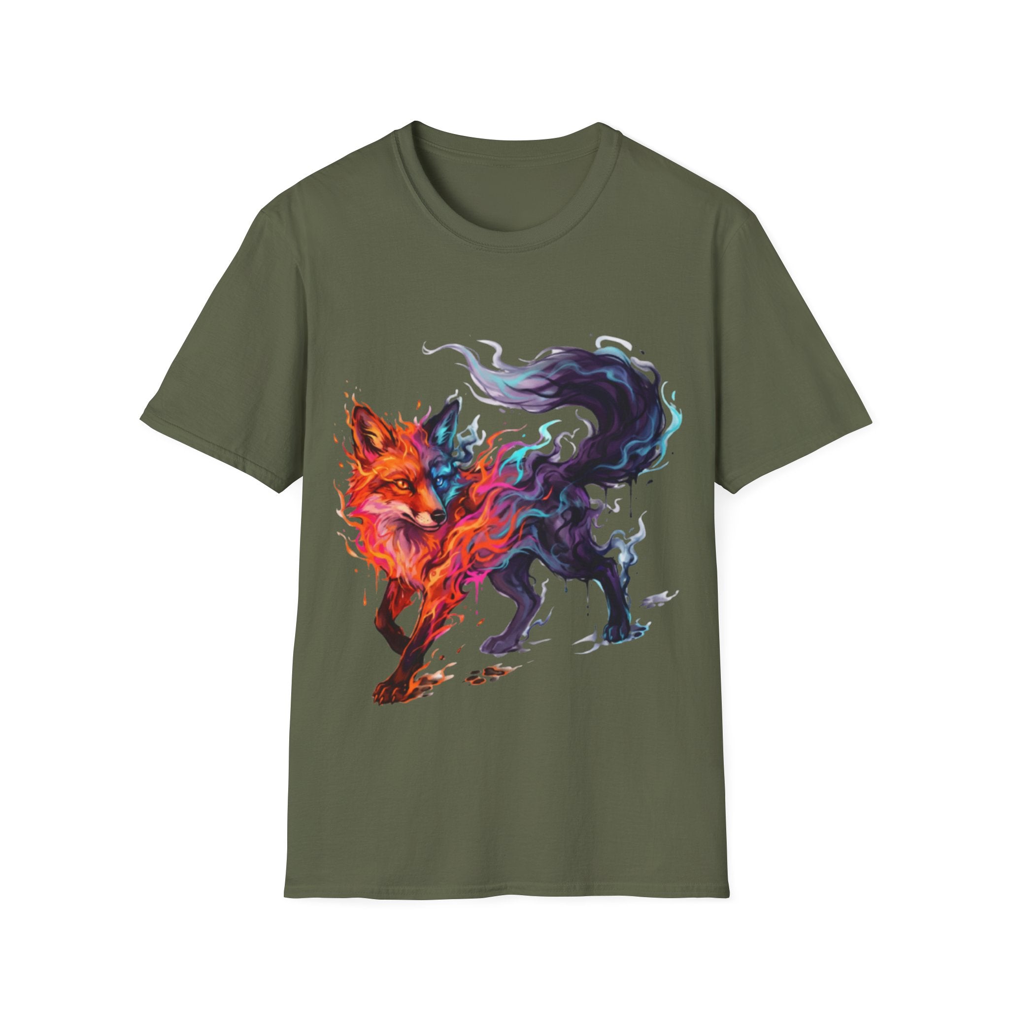Urban Fox Flame T-Shirt - Trendy Streetwear Design