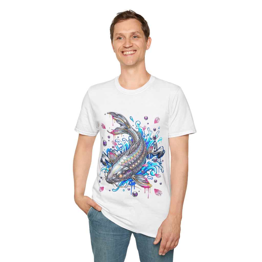 Trendy Holographic Koi T-Shirt for Urban Streetwear