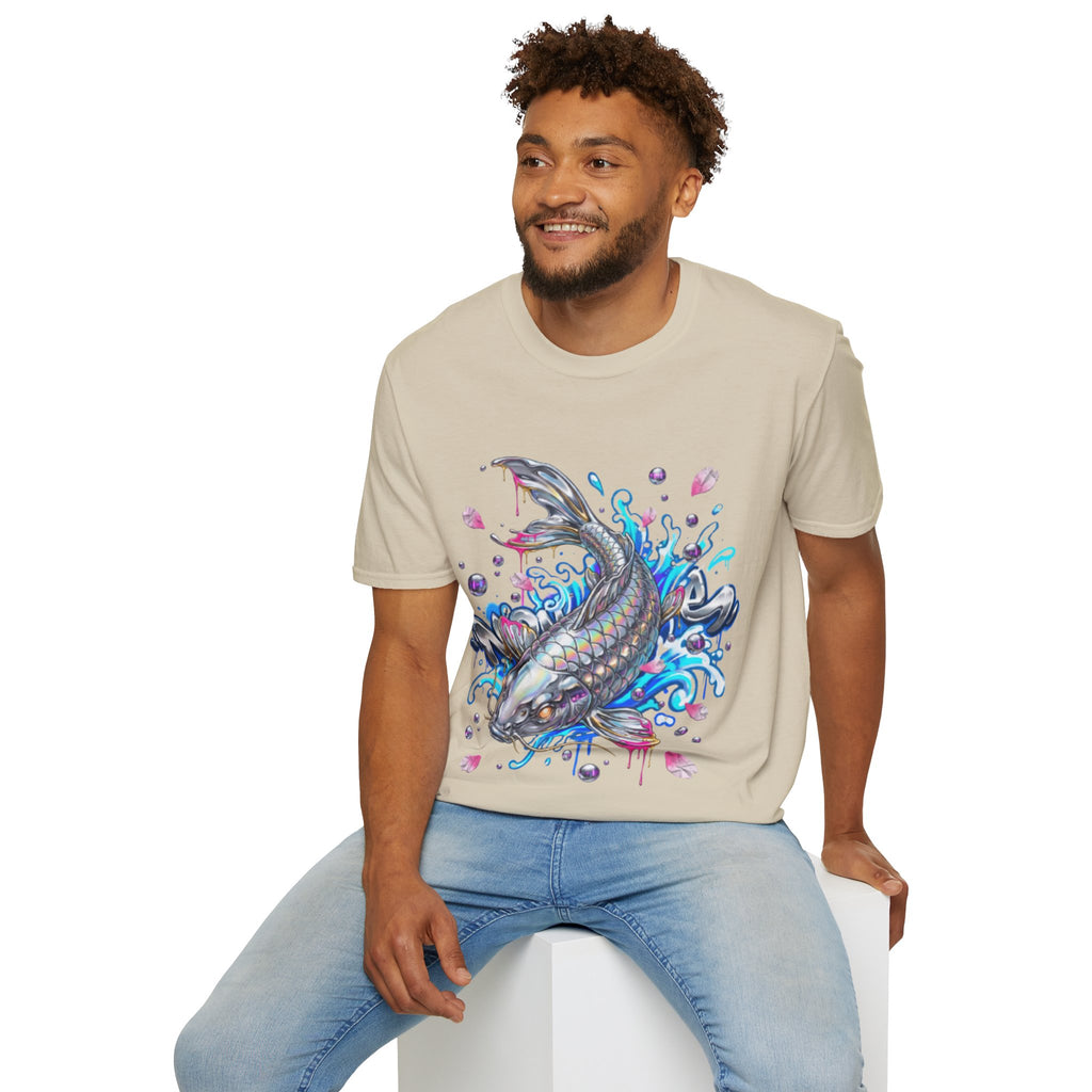 Trendy Holographic Koi T-Shirt for Urban Streetwear