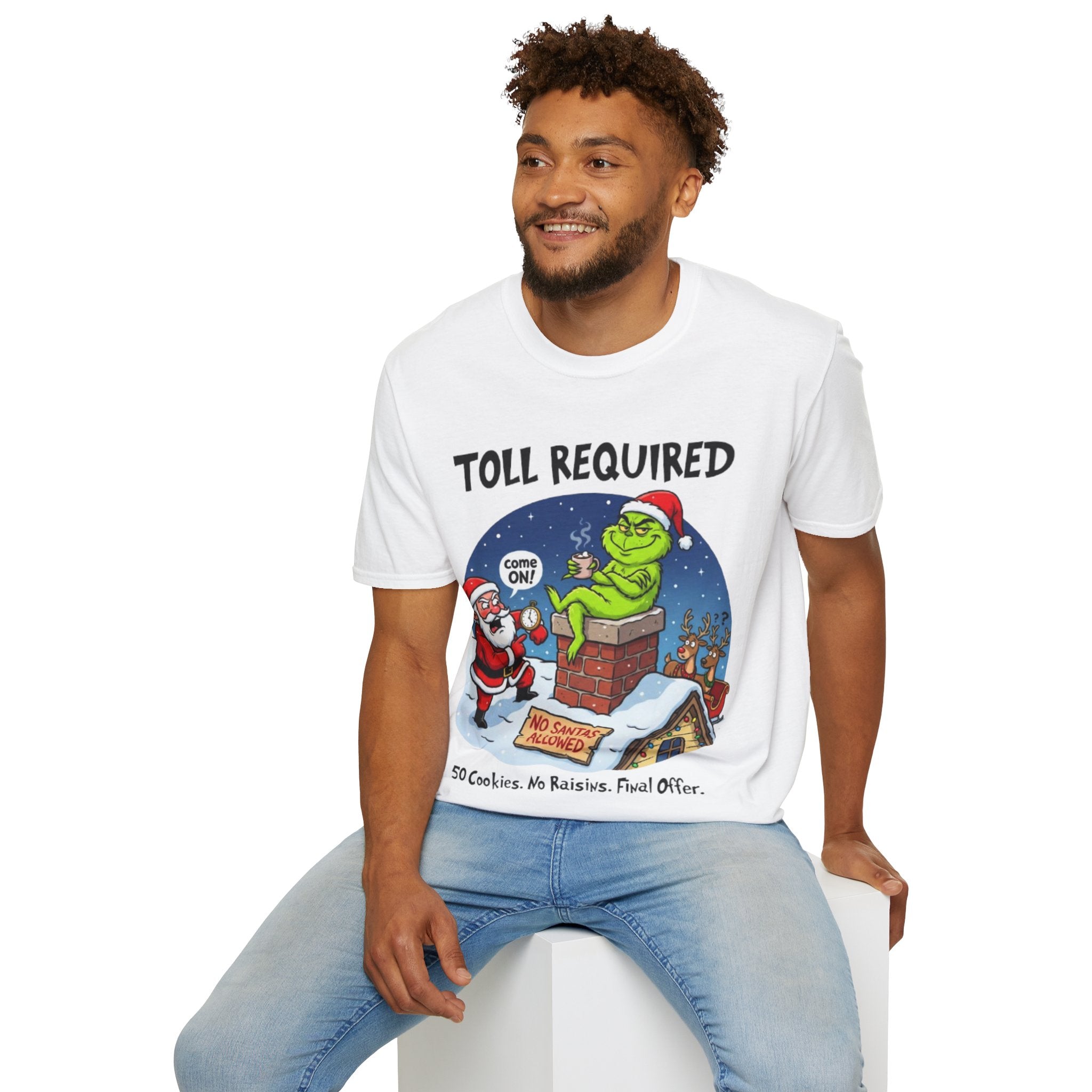 Santa Blocked by Grinch Tee | Funny Grinch Christmas T-shirt