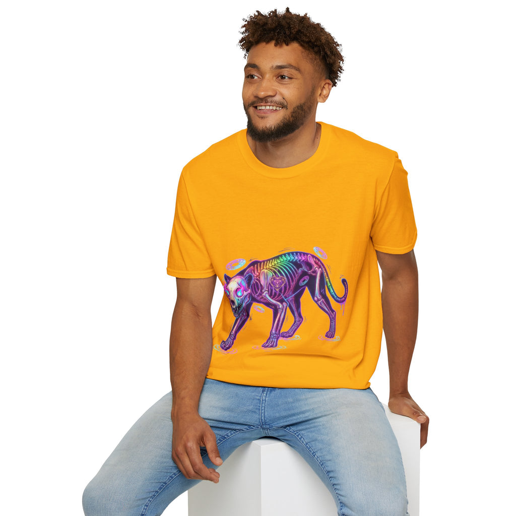 Neon Skeleton Panther Tee - Trendy Urban Streetwear