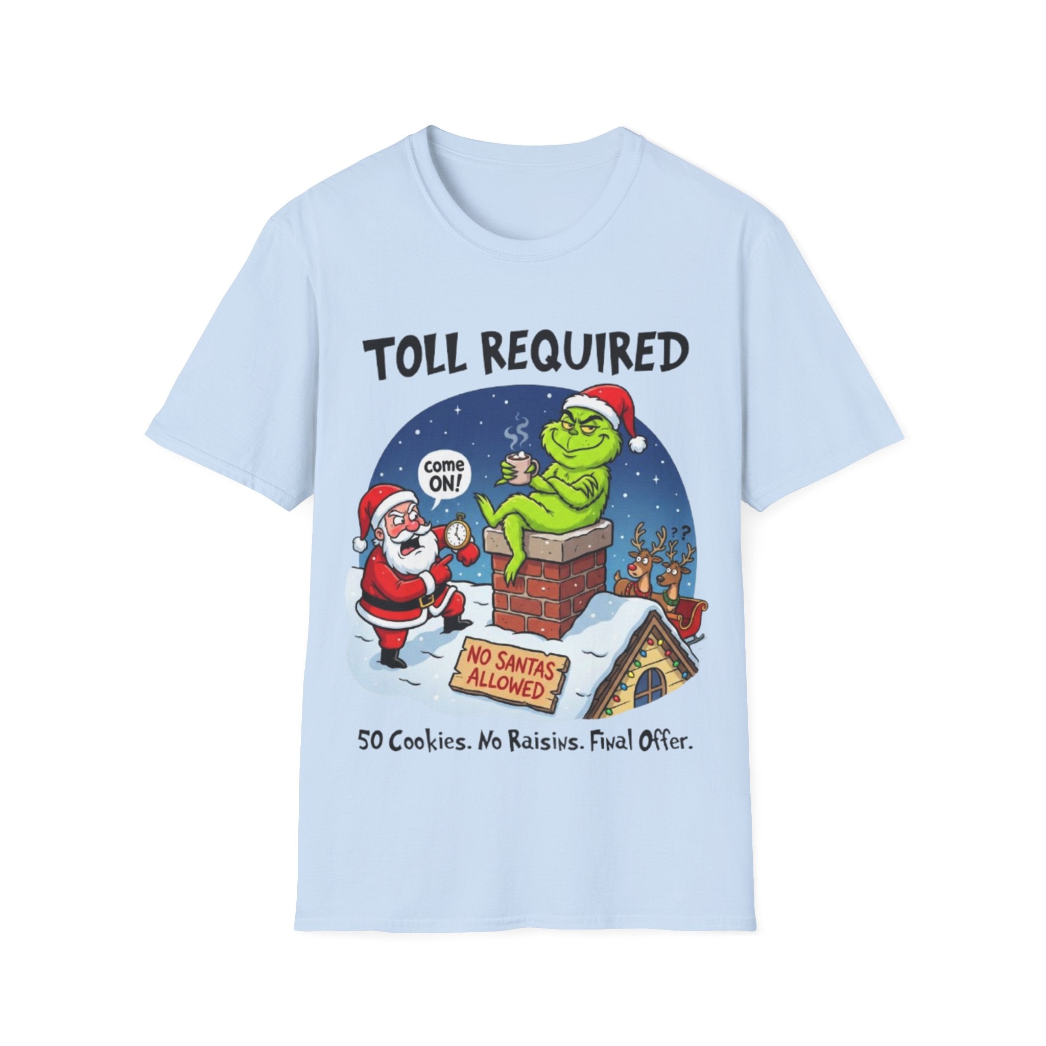Santa Blocked by Grinch Tee | Funny Grinch Christmas T-shirt