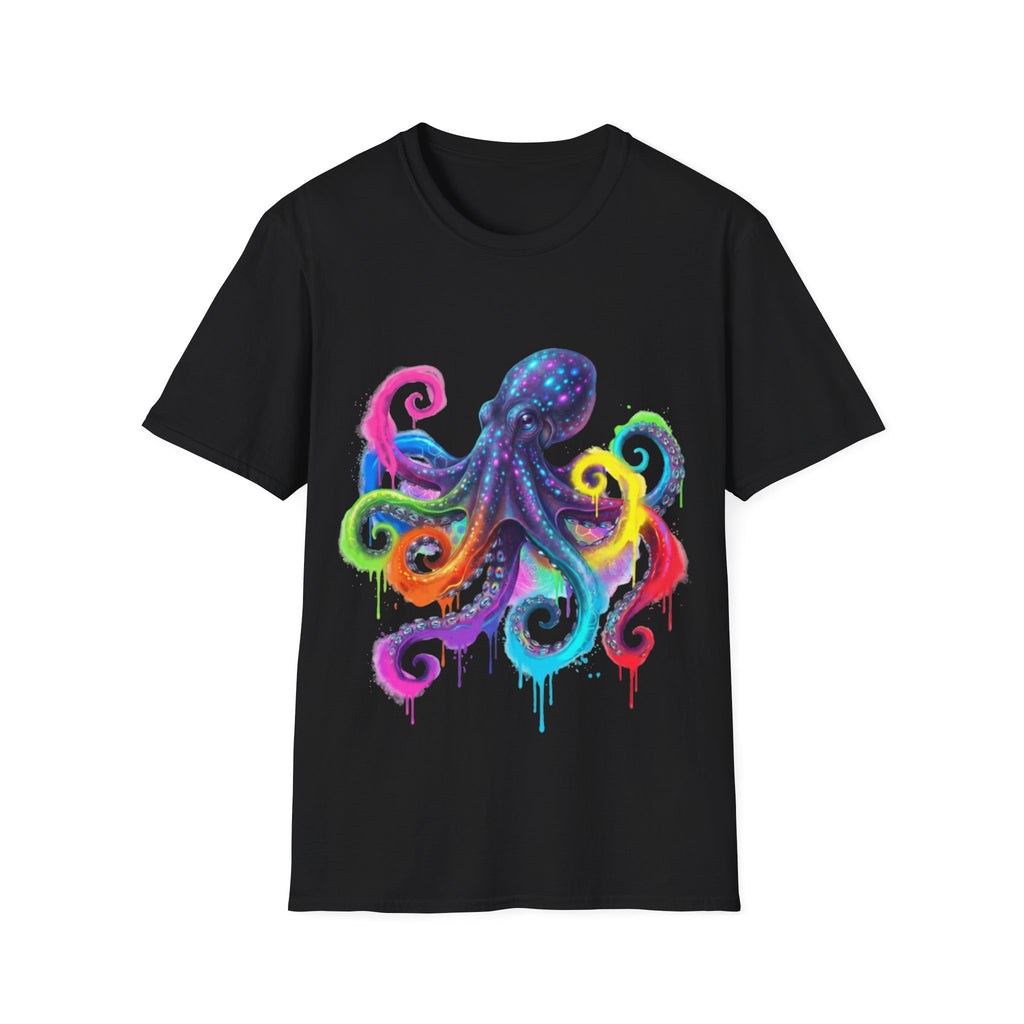 Vibrant Octopus Drip Tee - Urban Streetwear Trend