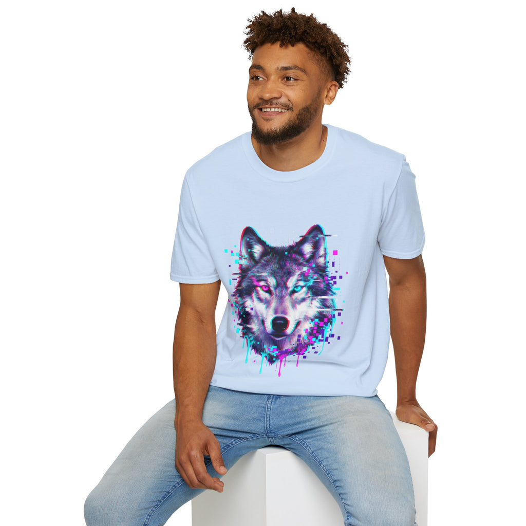 Urban Glitch Wolf Tee - Trendy Streetwear Vibes