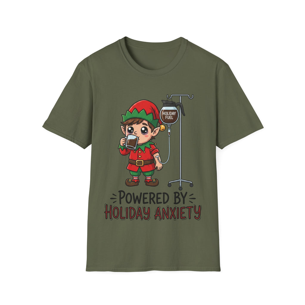 Christmas T-Shirt: Powerd by Holiday Anxiety
