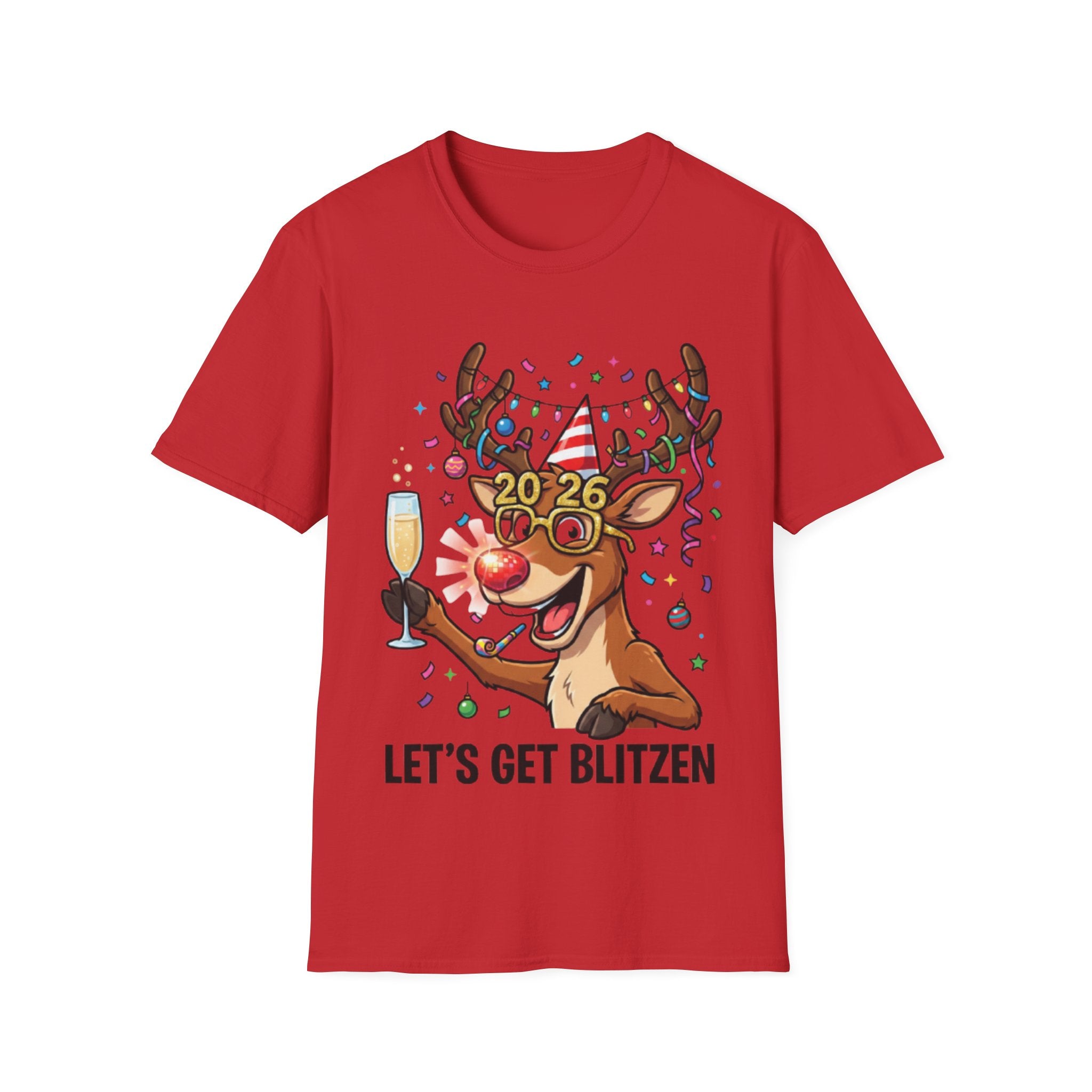 Trendy 2026 Reindeer Party Tee for Urban Style