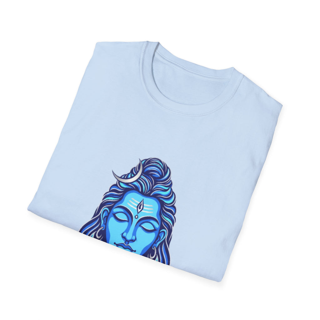 Mahadev Face on Water T-Shirt - Blue Divine Magic
