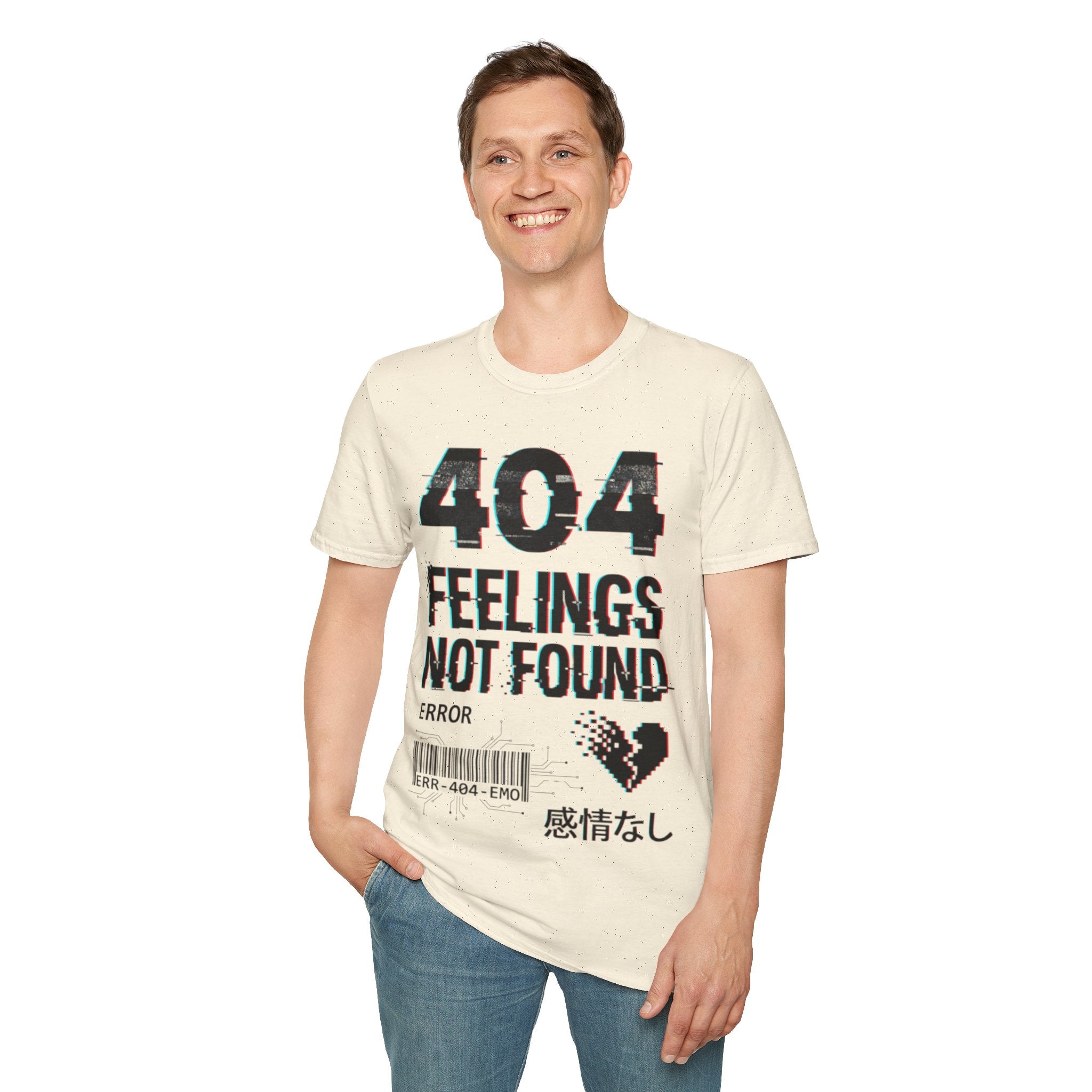 Urban Streetwear '404 Feelings' Glitch T-Shirt