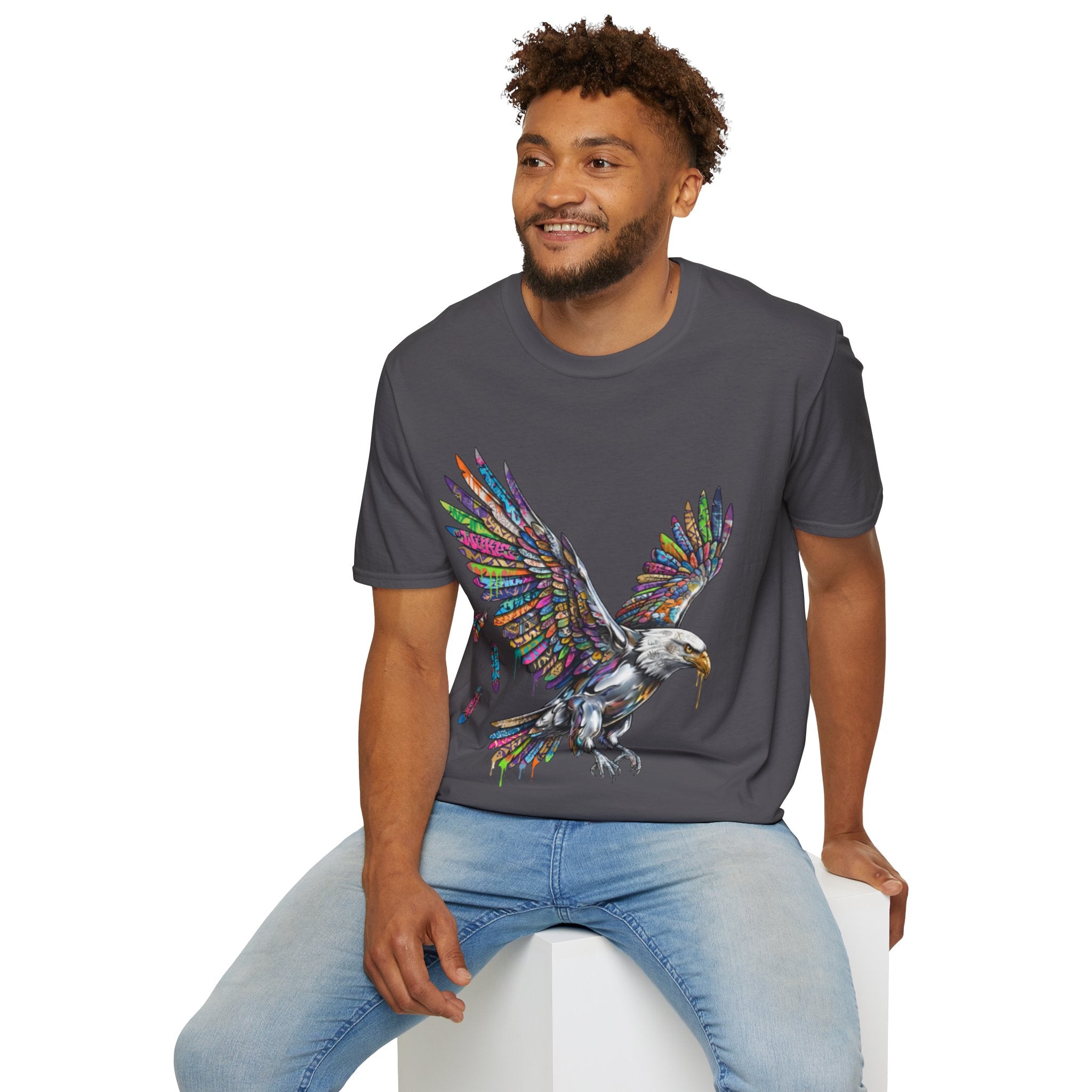Vibrant Urban Eagle T-Shirt - Bold Streetwear Design
