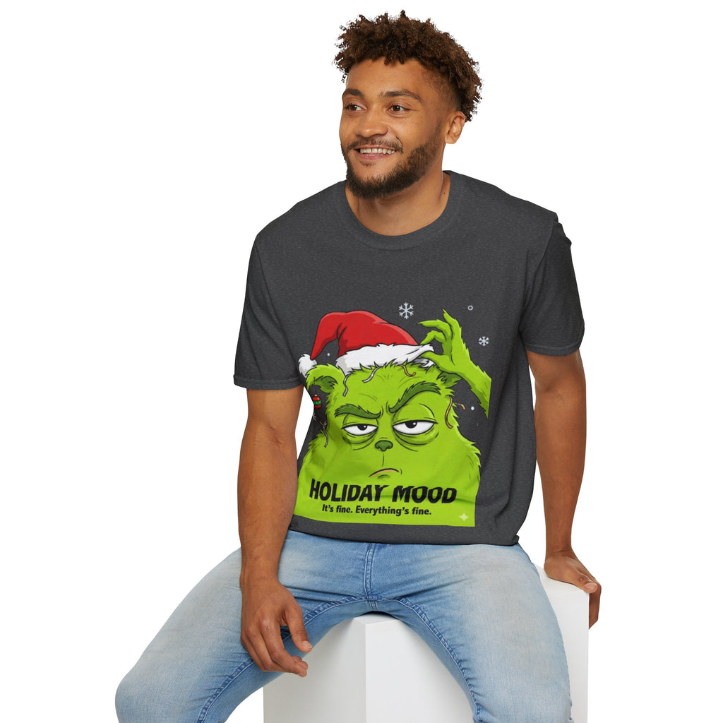 Grinch Holiday Mood T-shirt | Sarcastic Grinch Christmas Tee