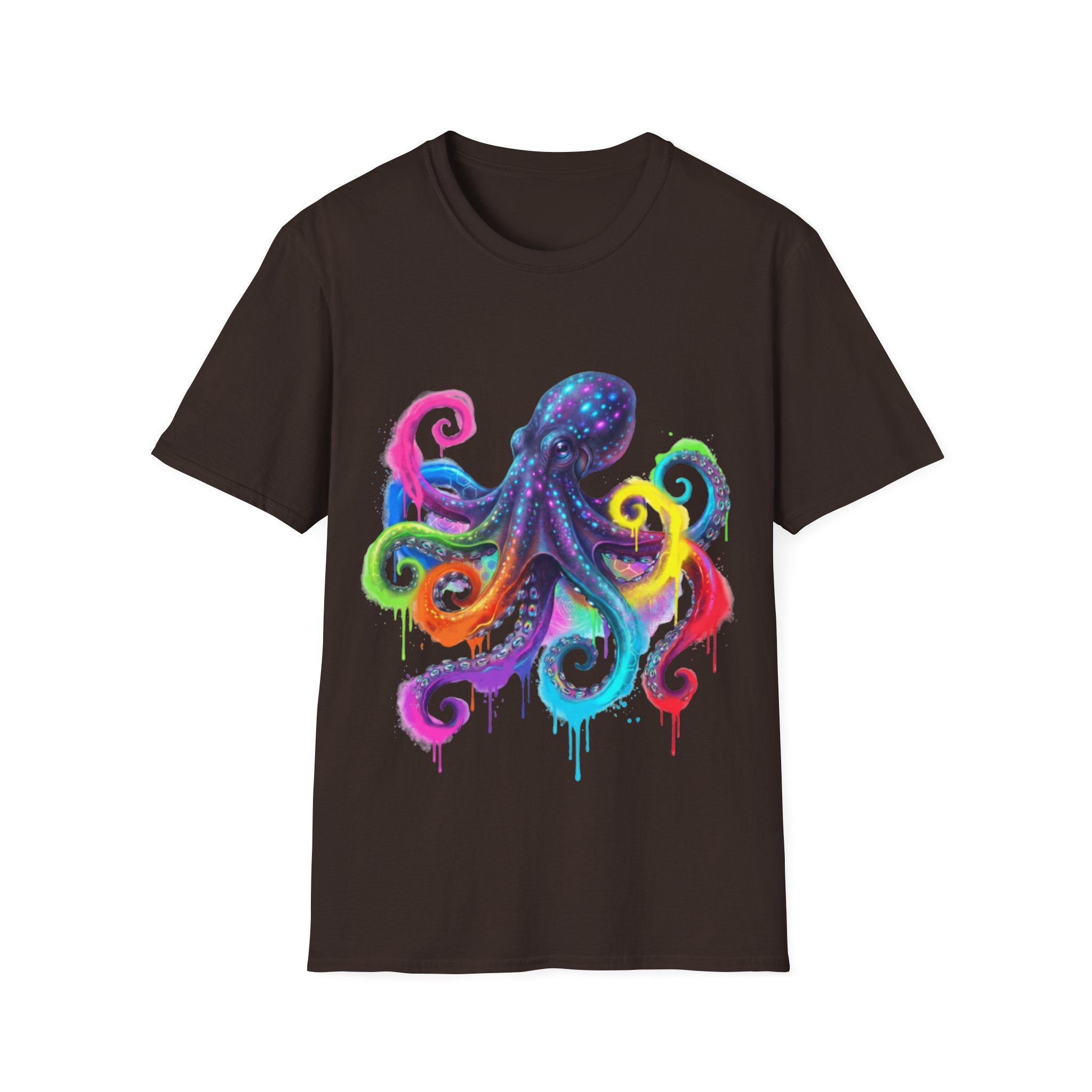 Vibrant Octopus Drip Tee - Urban Streetwear Trend