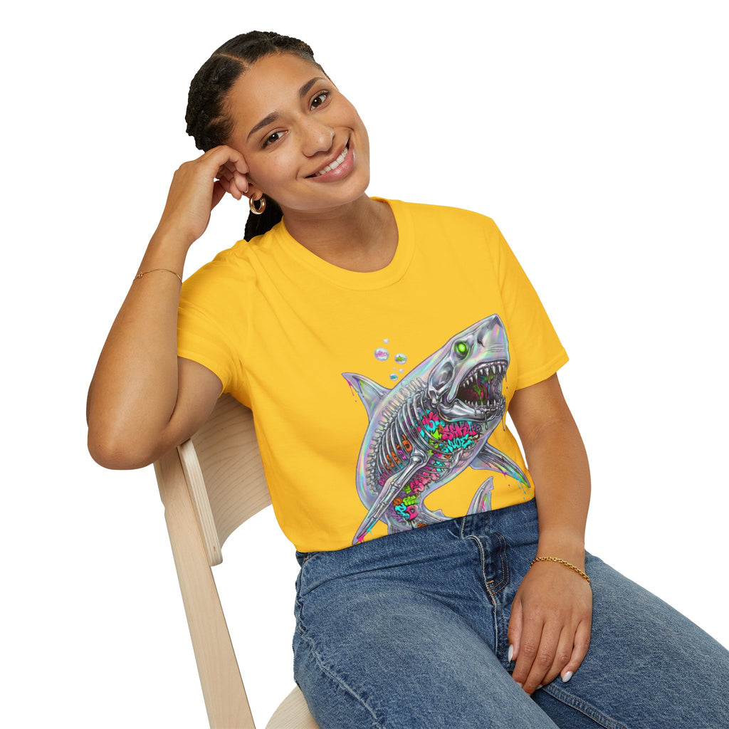 Iridescent Shark Streetwear T-Shirt - Urban Style