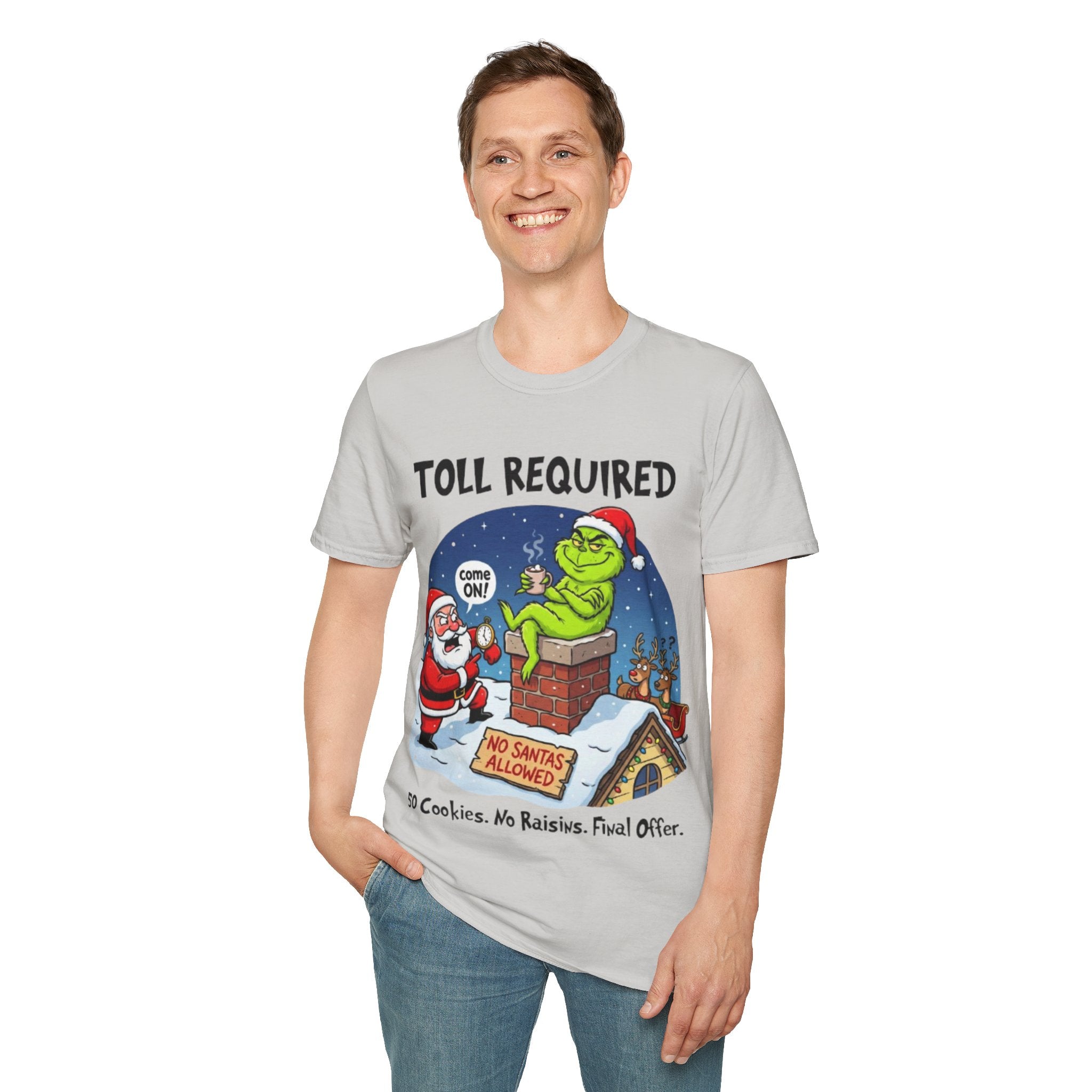 Santa Blocked by Grinch Tee | Funny Grinch Christmas T-shirt