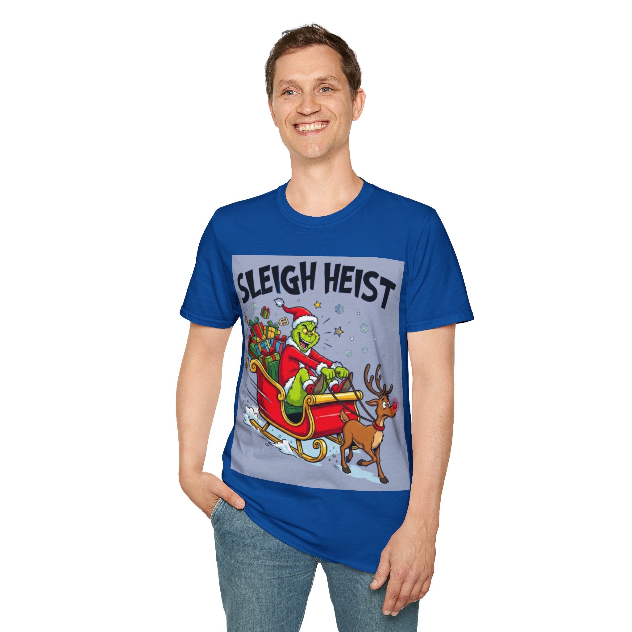 Grinch Sleigh Heist Tee | Funny Grinch Christmas Chaos T-shirt