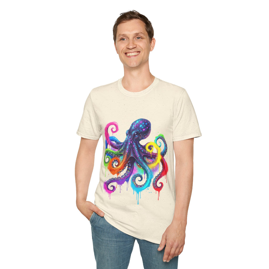 Vibrant Octopus Drip Tee - Urban Streetwear Trend