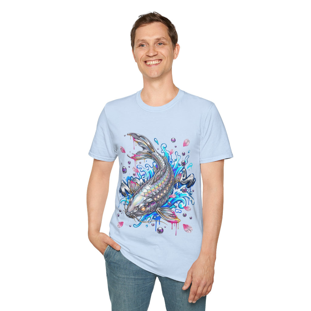 Trendy Holographic Koi T-Shirt for Urban Streetwear