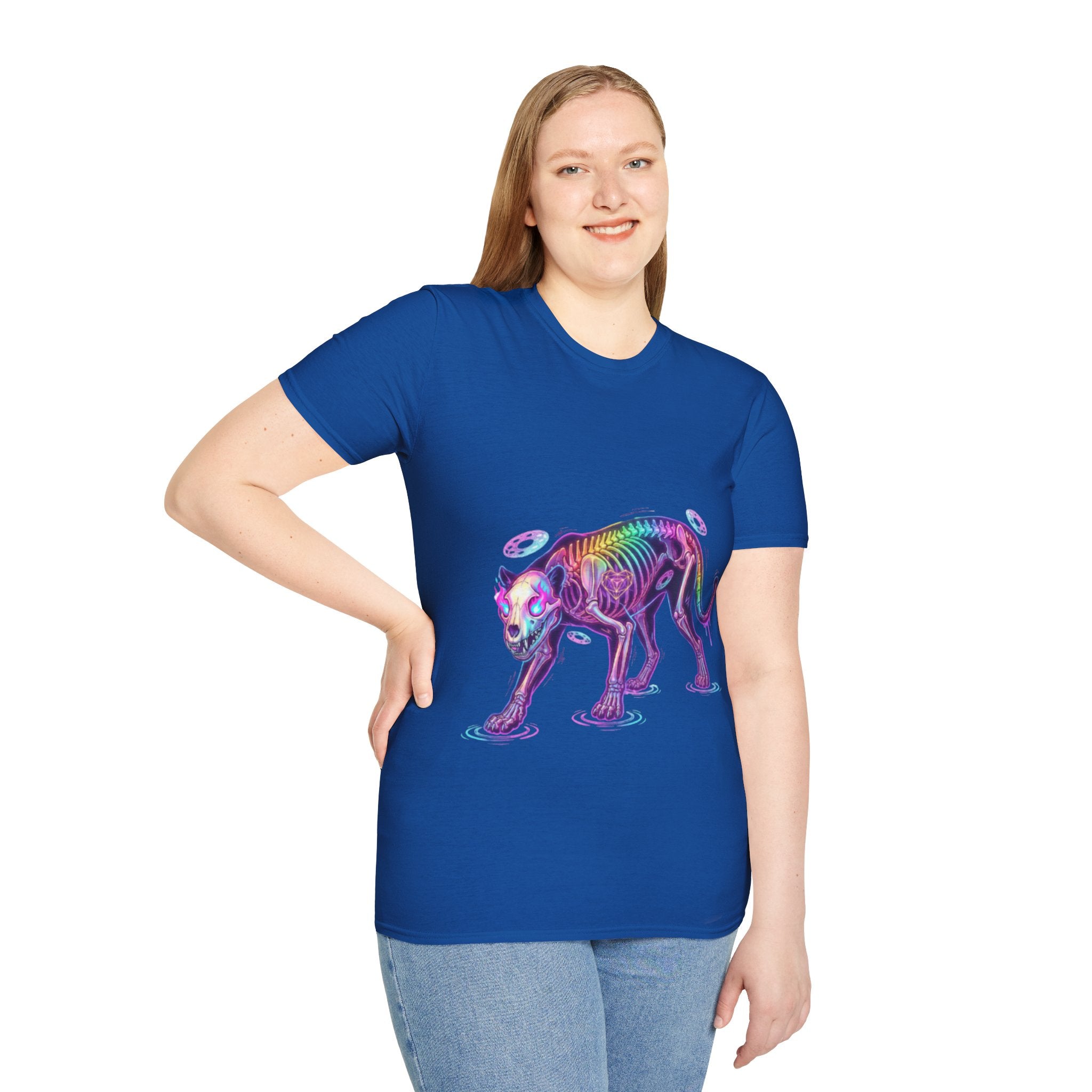 Neon Skeleton Panther Tee - Trendy Urban Streetwear