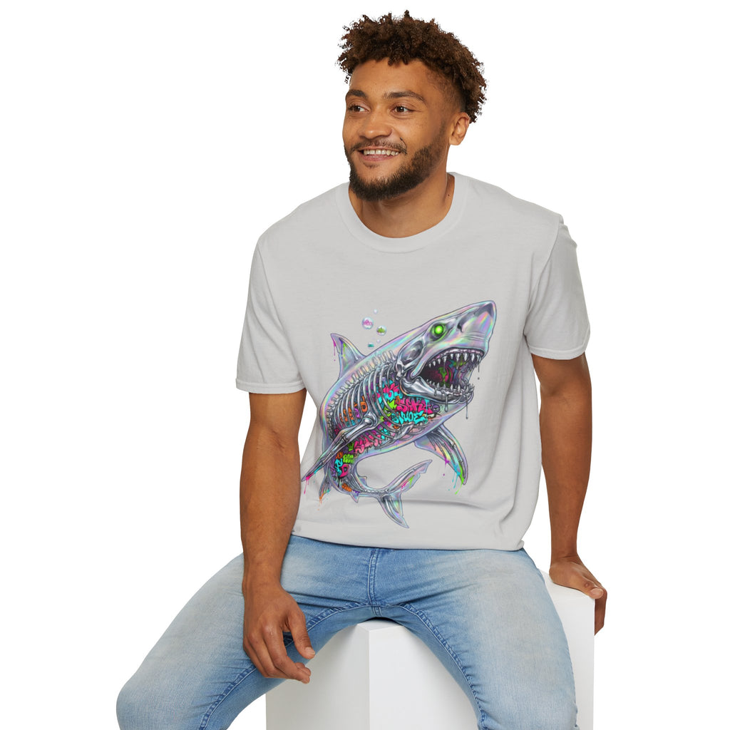 Iridescent Shark Streetwear T-Shirt - Urban Style