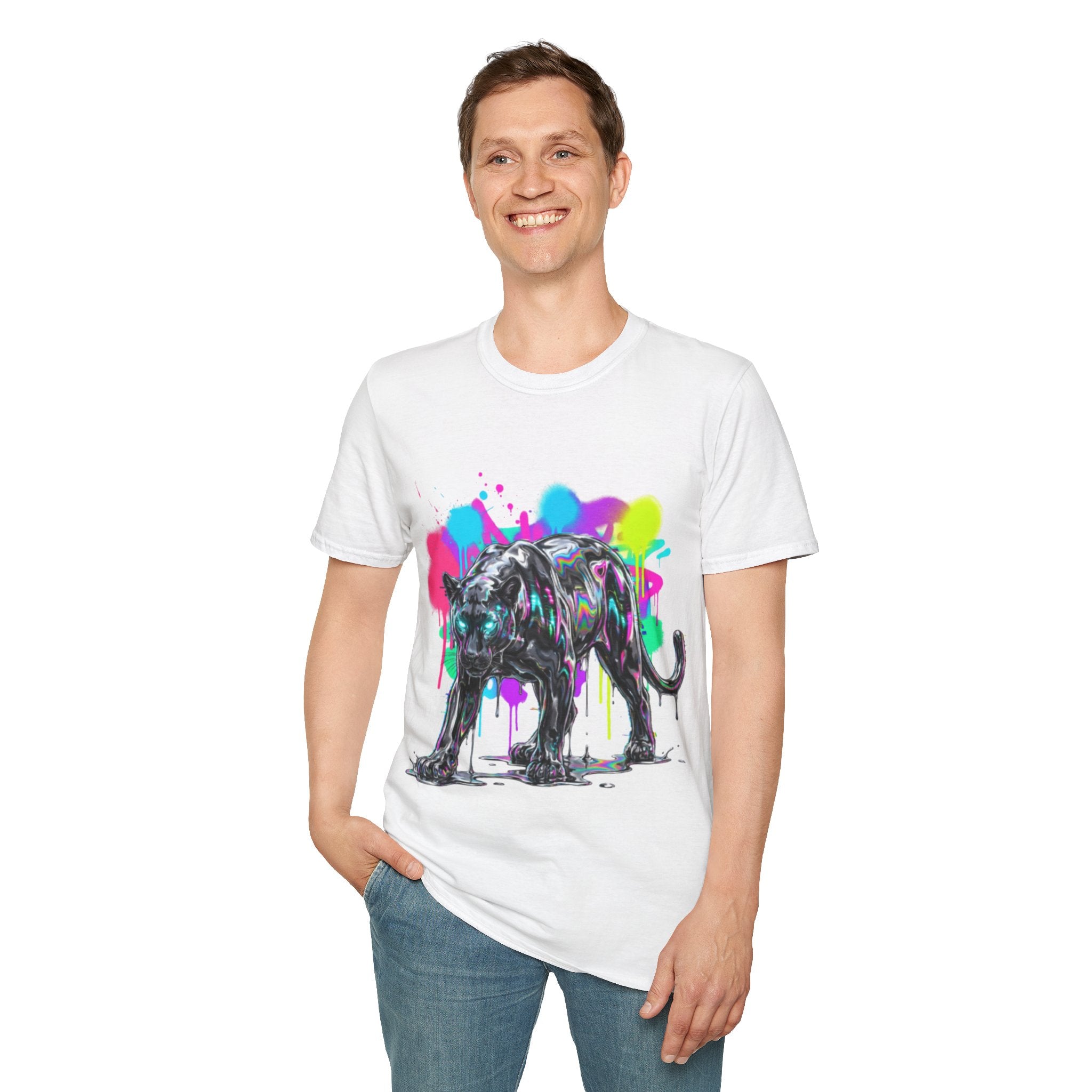 Neon Panther Streetwear Tee - Urban Trendy Vibes