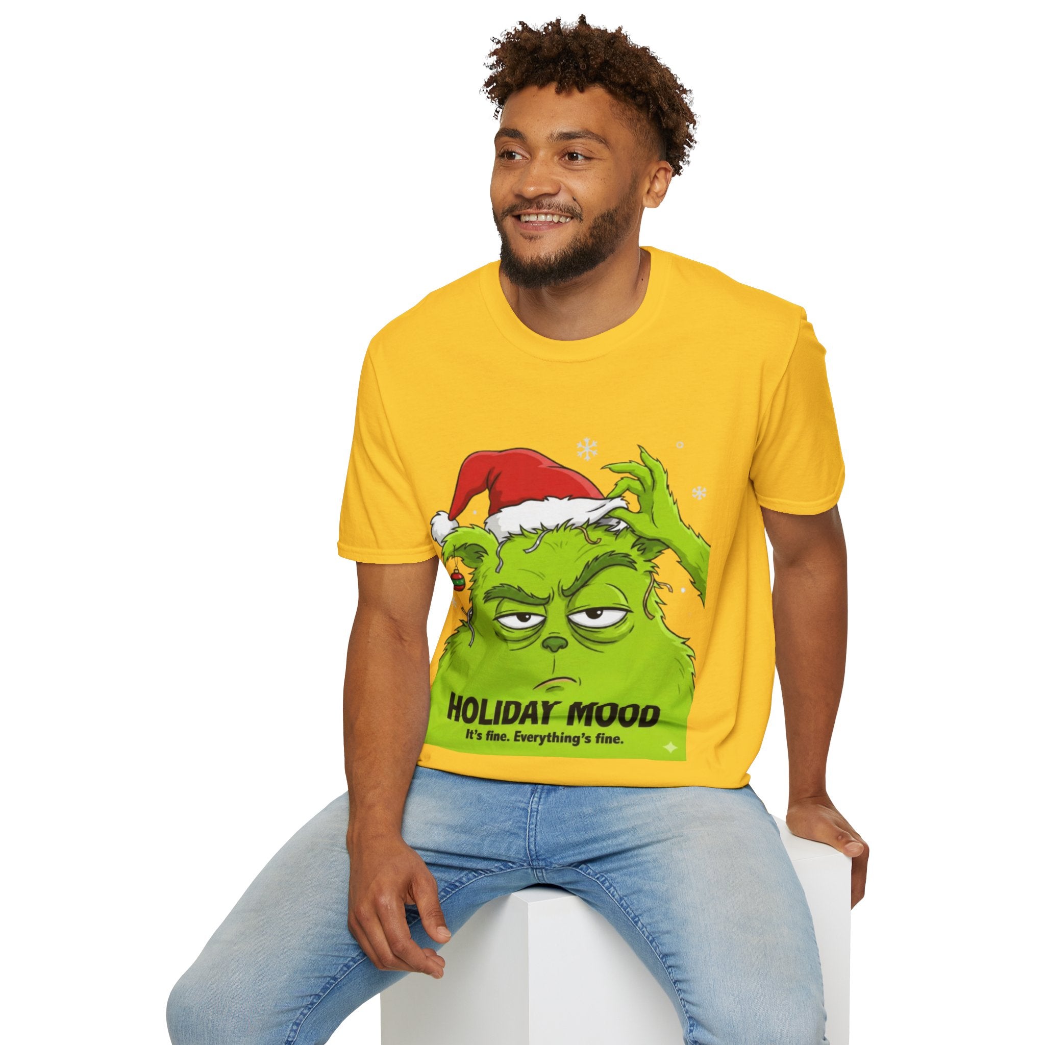 Grinch Holiday Mood T-shirt | Sarcastic Grinch Christmas Tee