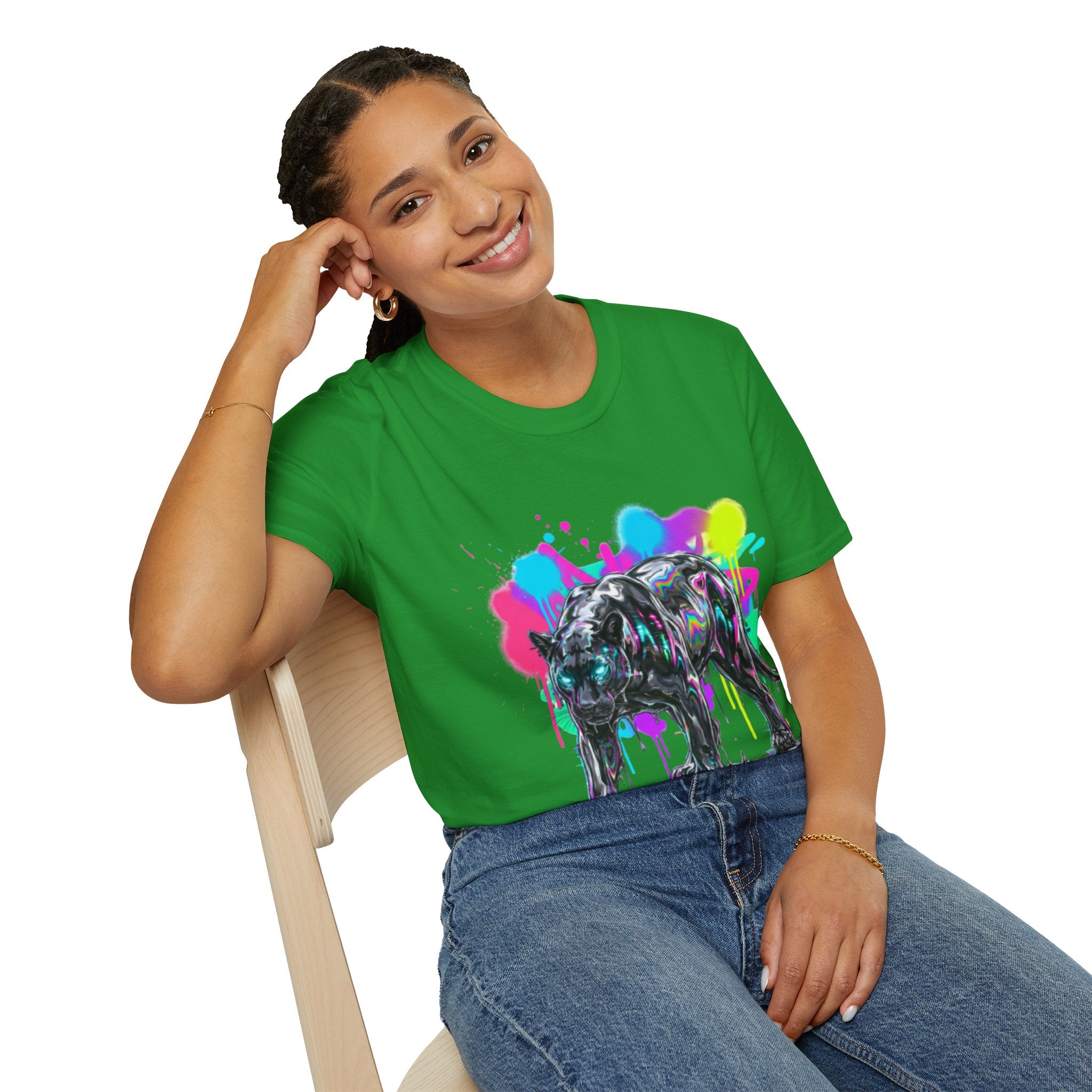 Neon Panther Streetwear Tee - Urban Trendy Vibes