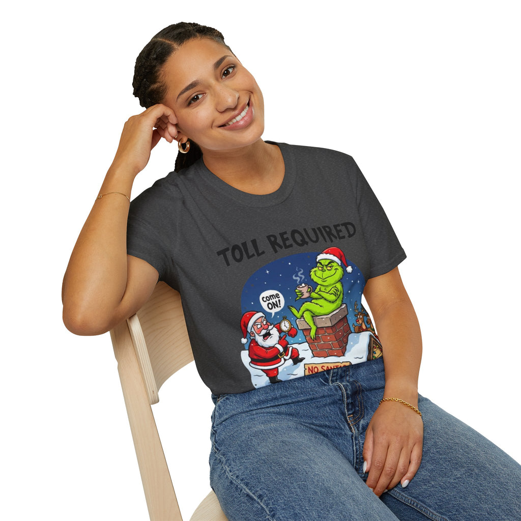 Santa Blocked by Grinch Tee | Funny Grinch Christmas T-shirt