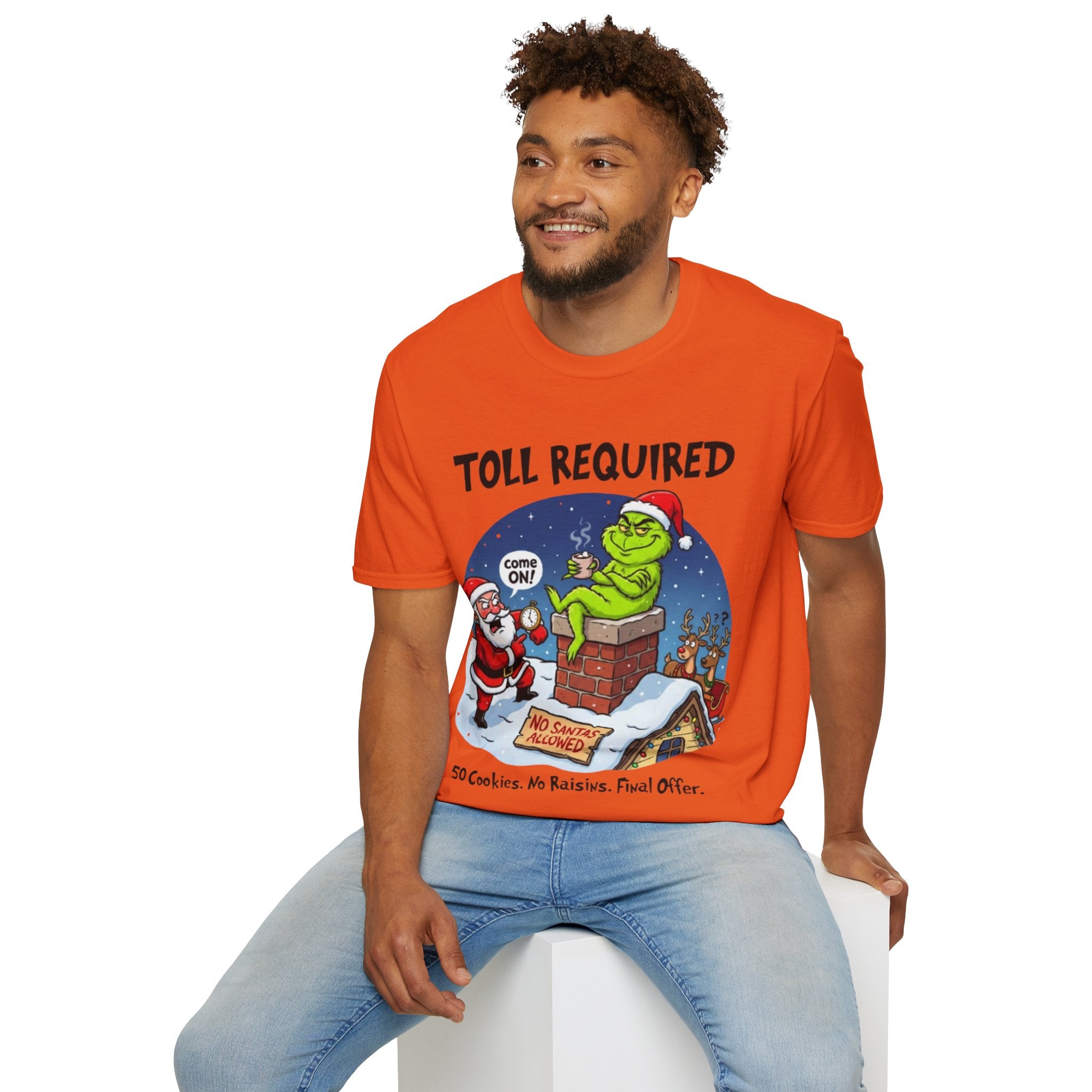 Santa Blocked by Grinch Tee | Funny Grinch Christmas T-shirt