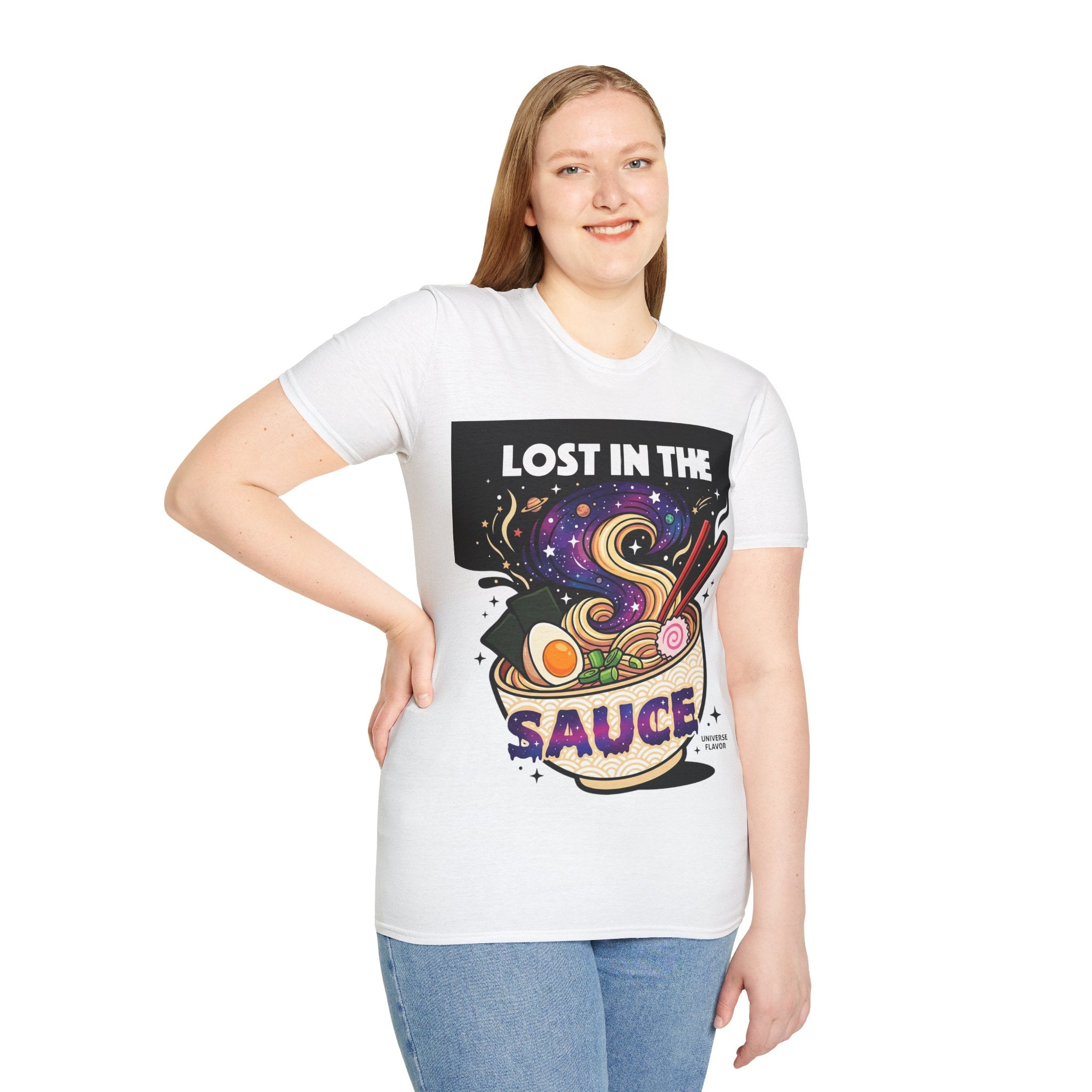 Lost in the Sauce Ramen Graphic Tee | Cosmic Noodle Bowl Streetwear Shirt
