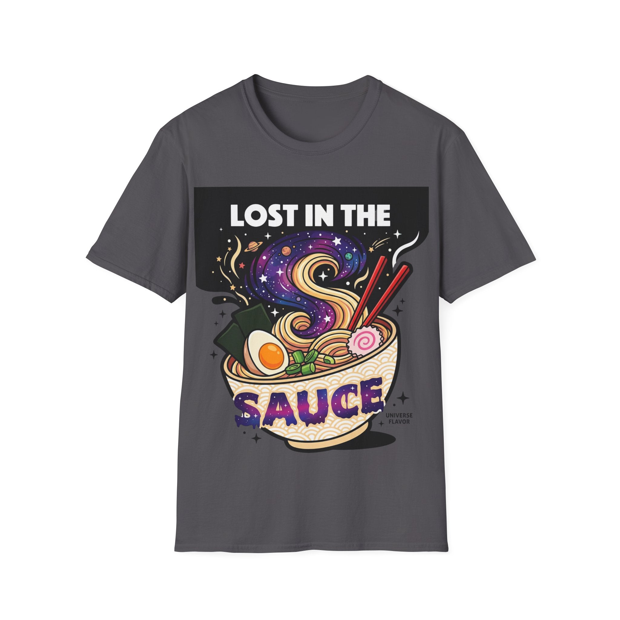 Lost in the Sauce Ramen Graphic Tee | Cosmic Noodle Bowl Streetwear Shirt