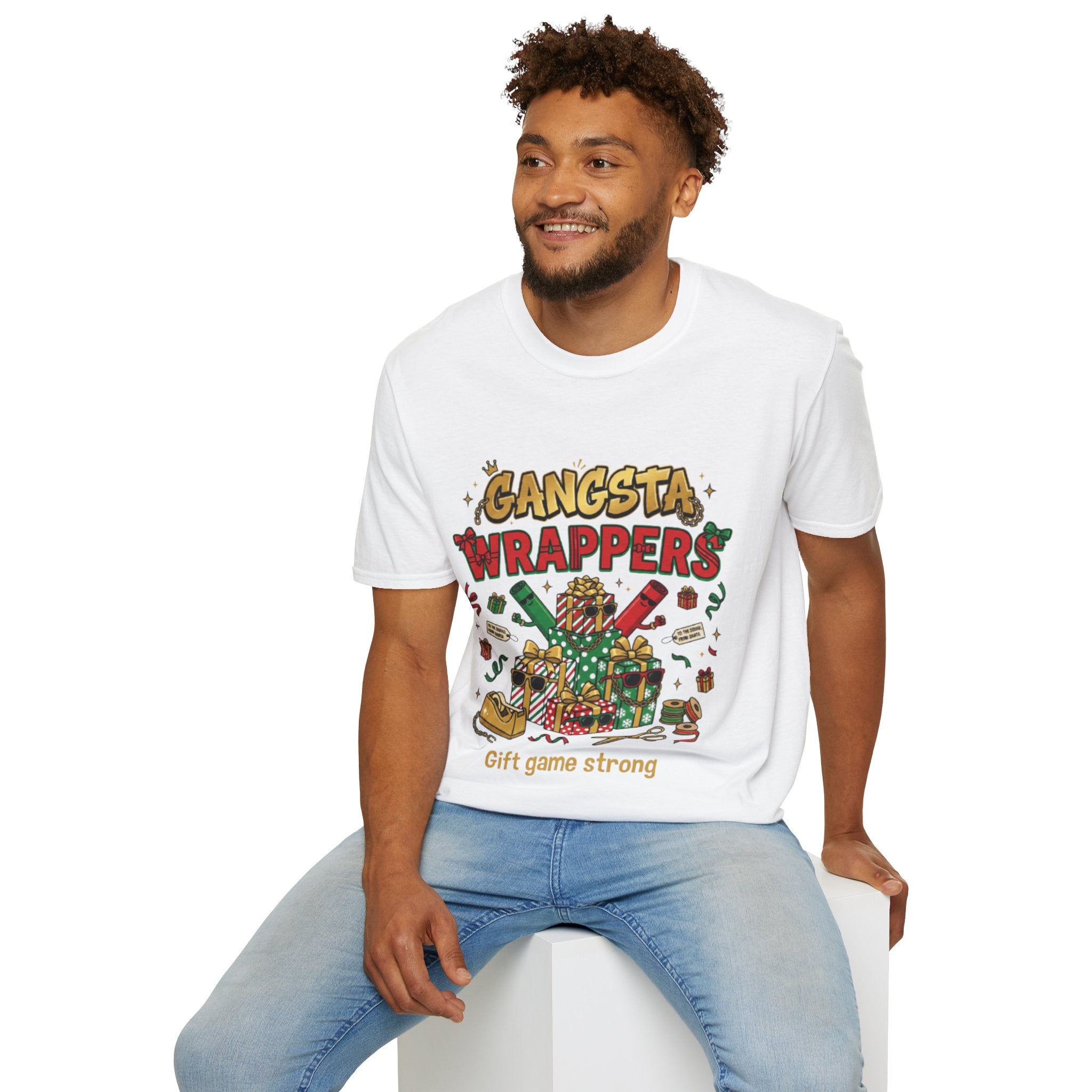 Gangsta Wrappers Crew T-shirt | Funny Christmas Matching Tee