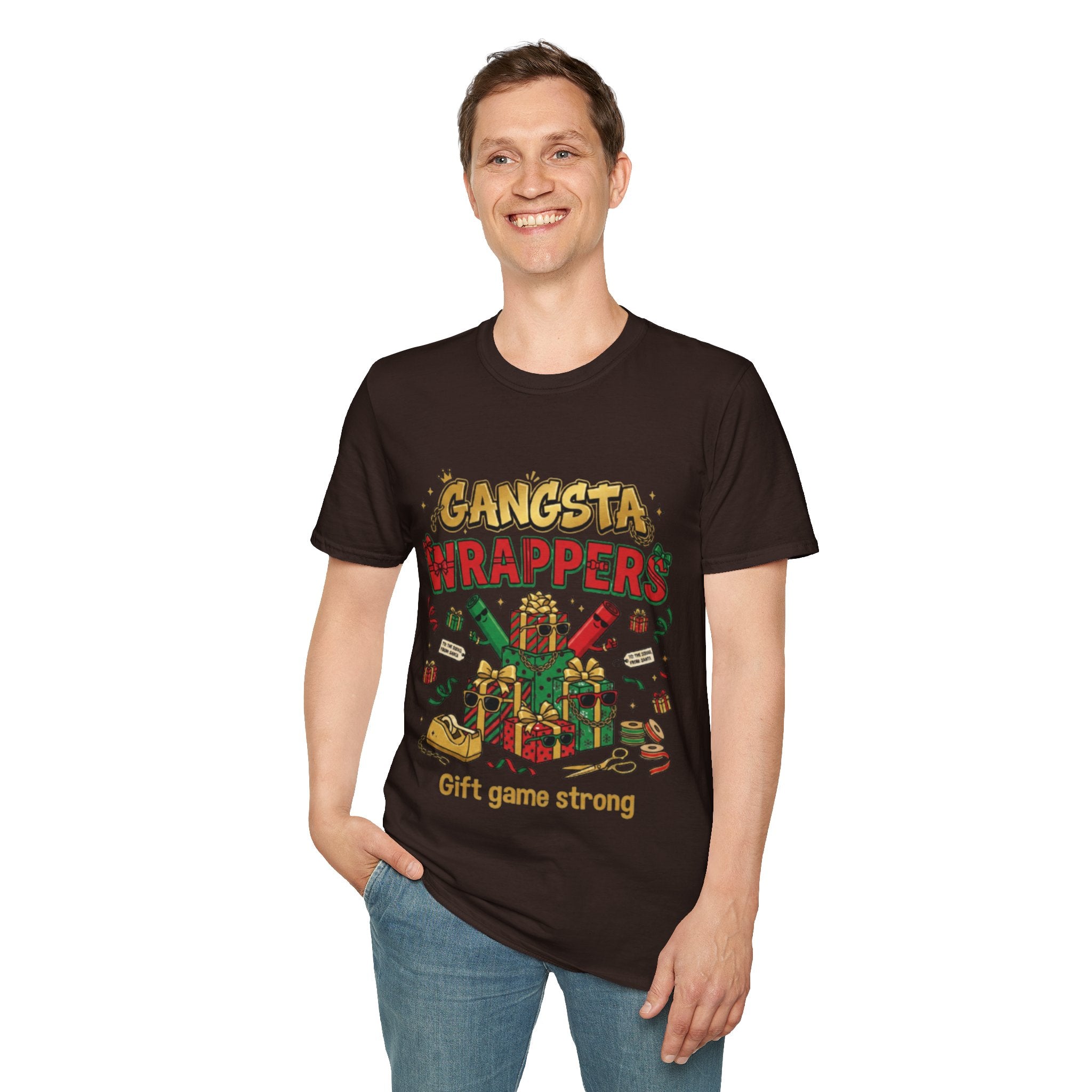 Gangsta Wrappers Crew T-shirt | Funny Christmas Matching Tee