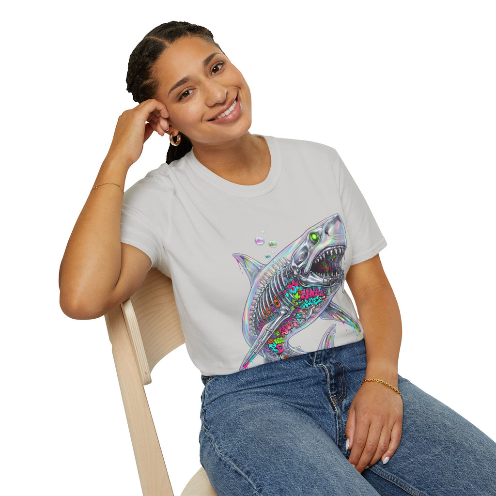 Iridescent Shark Streetwear T-Shirt - Urban Style