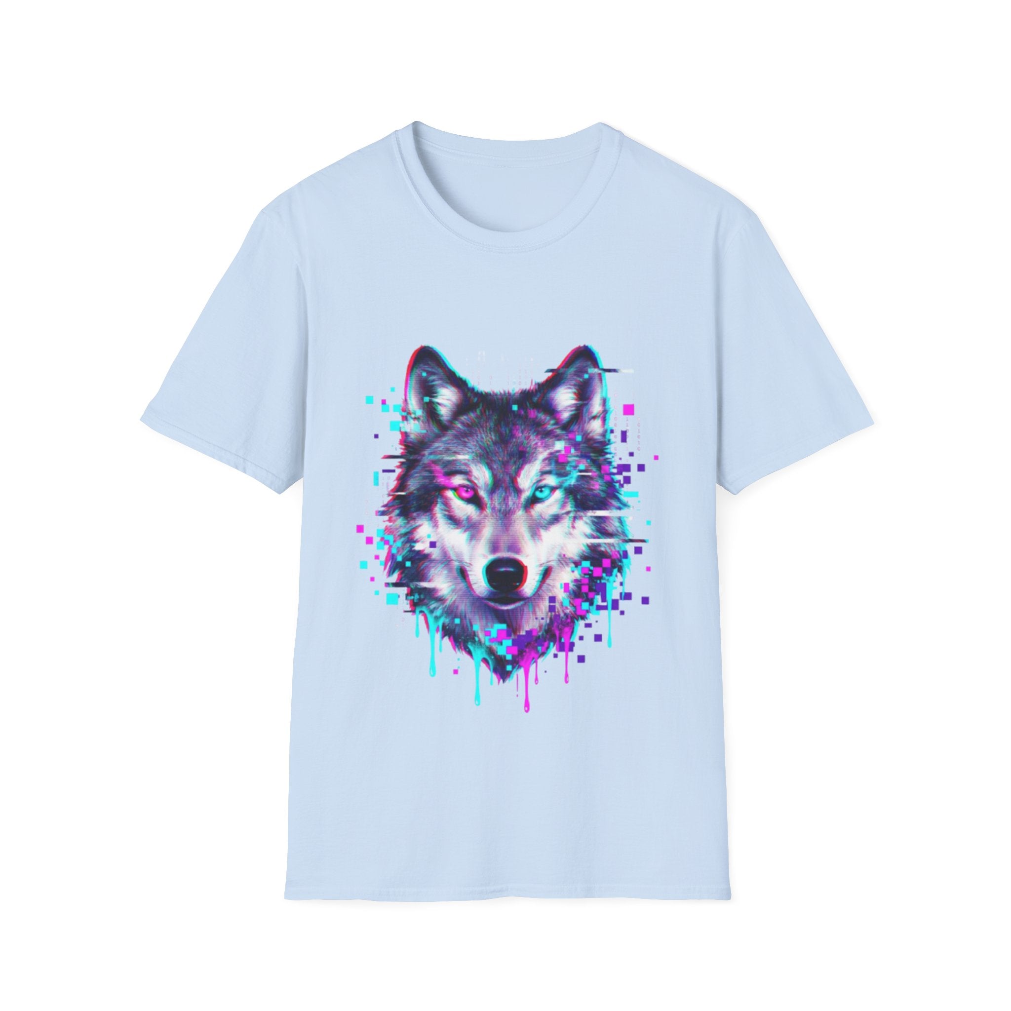 Urban Glitch Wolf Tee - Trendy Streetwear Vibes