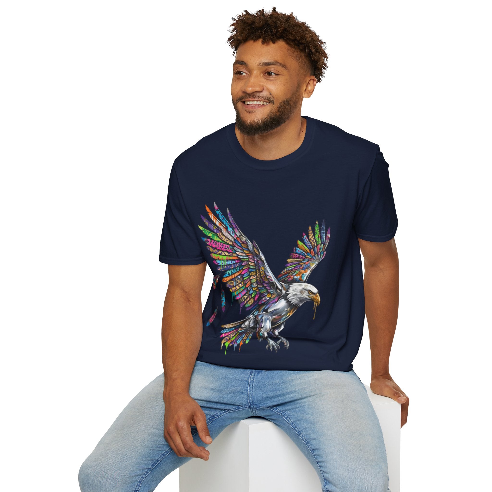 Vibrant Urban Eagle T-Shirt - Bold Streetwear Design