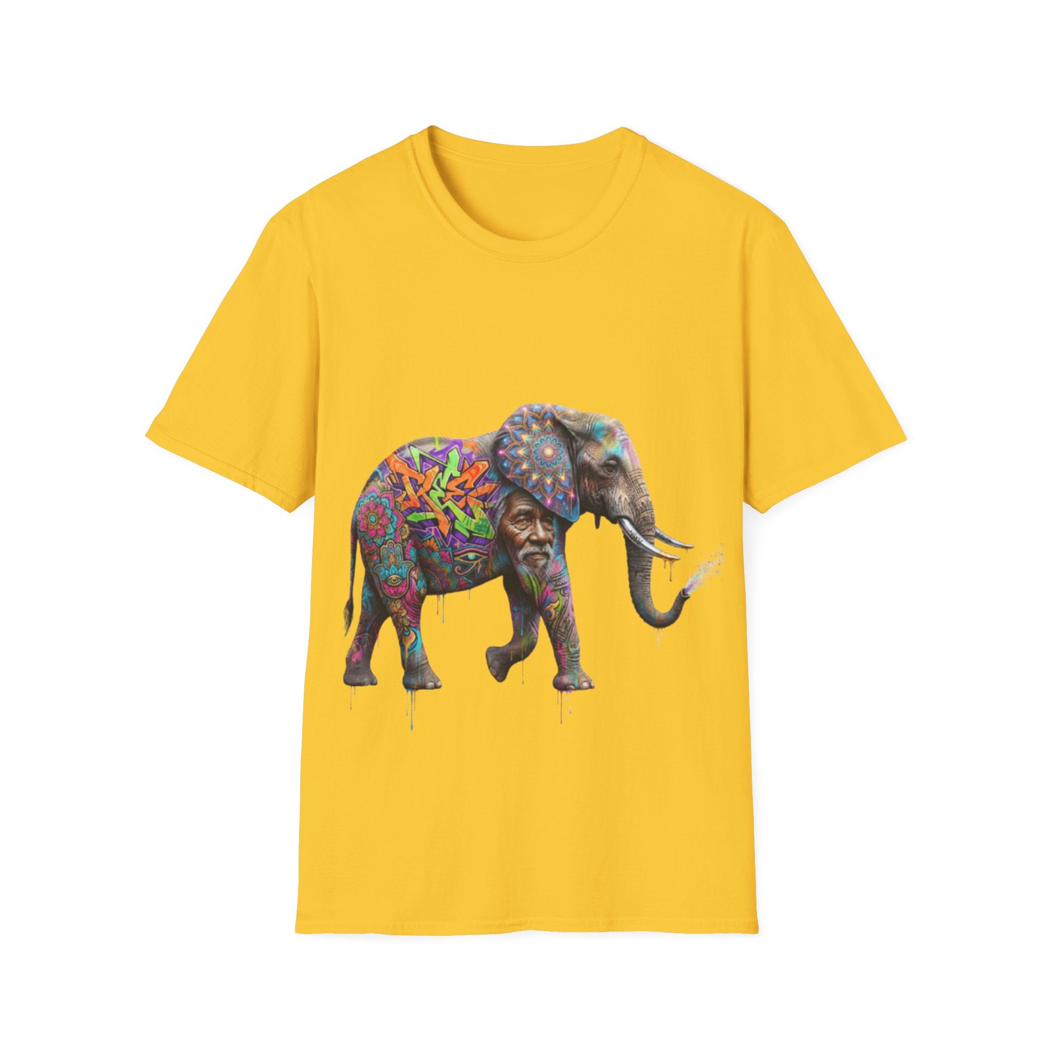 Vibrant Urban Elephant Streetwear Tee - Unisex