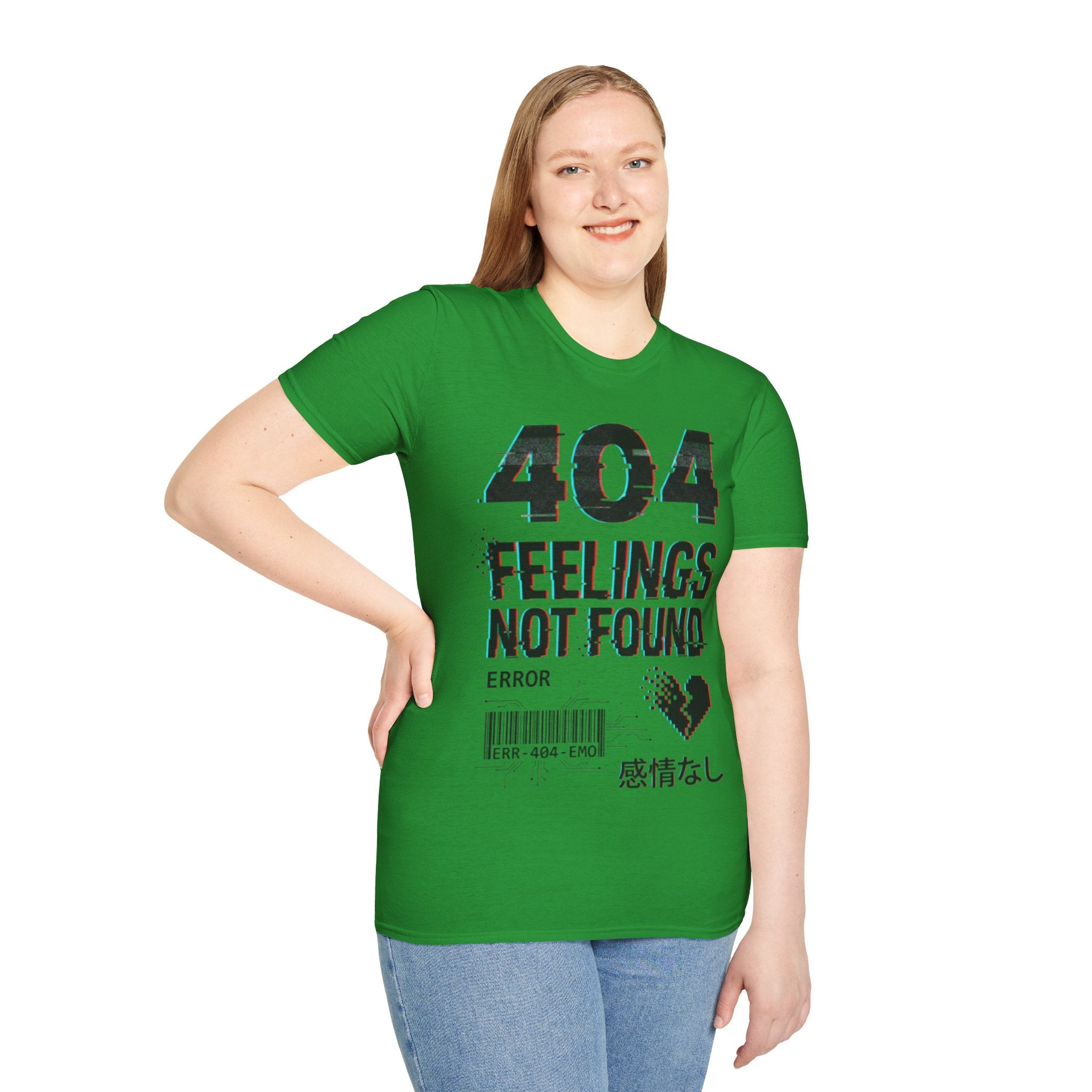 Urban Streetwear '404 Feelings' Glitch T-Shirt
