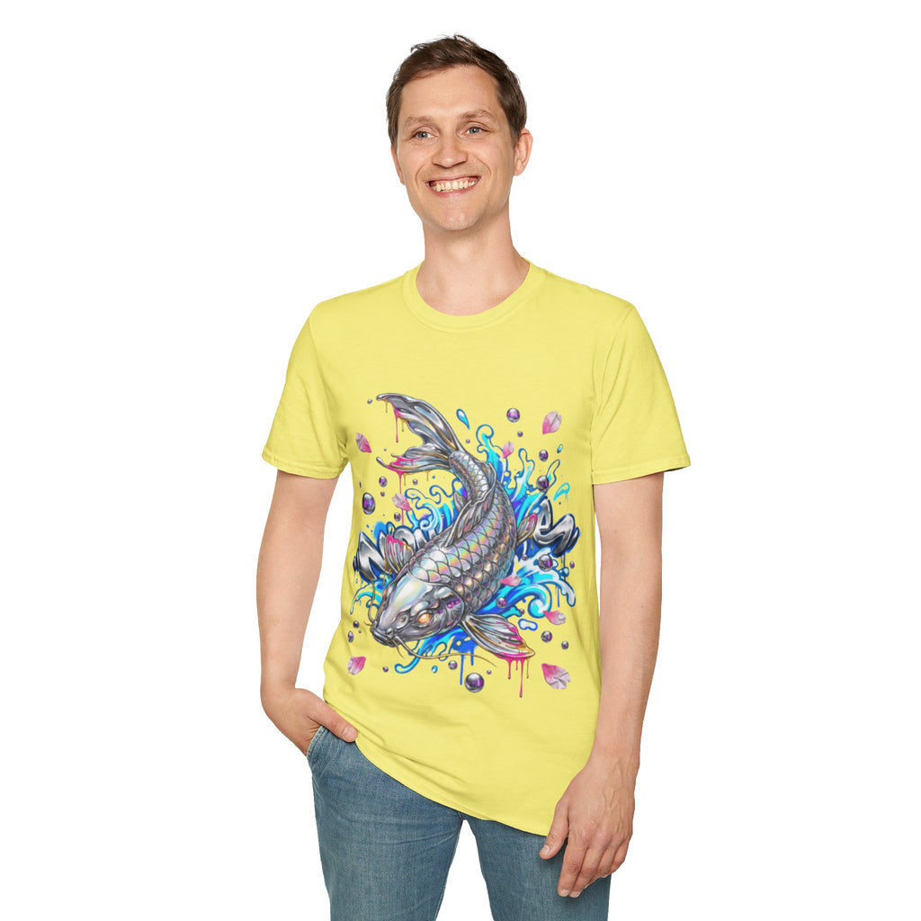 Trendy Holographic Koi T-Shirt for Urban Streetwear