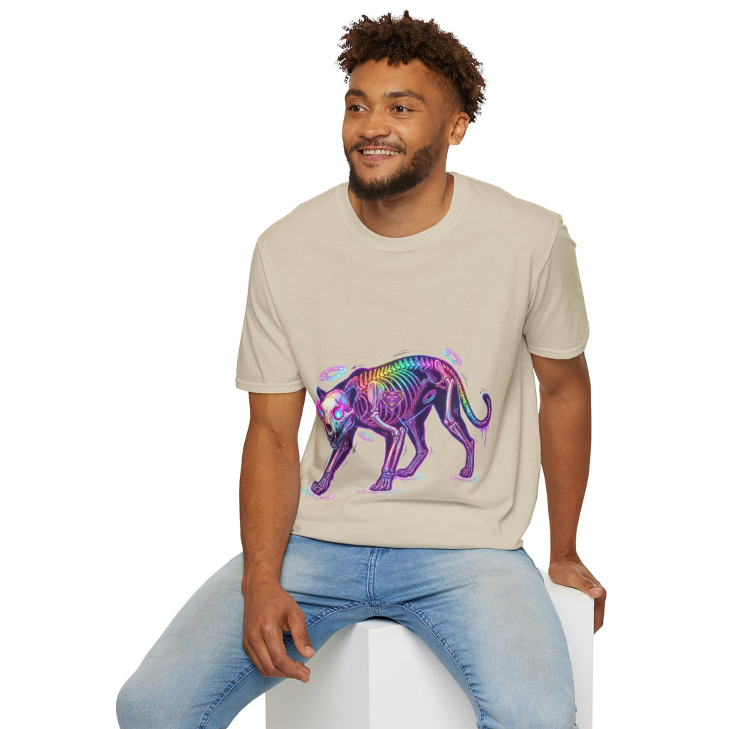 Neon Skeleton Panther Tee - Trendy Urban Streetwear
