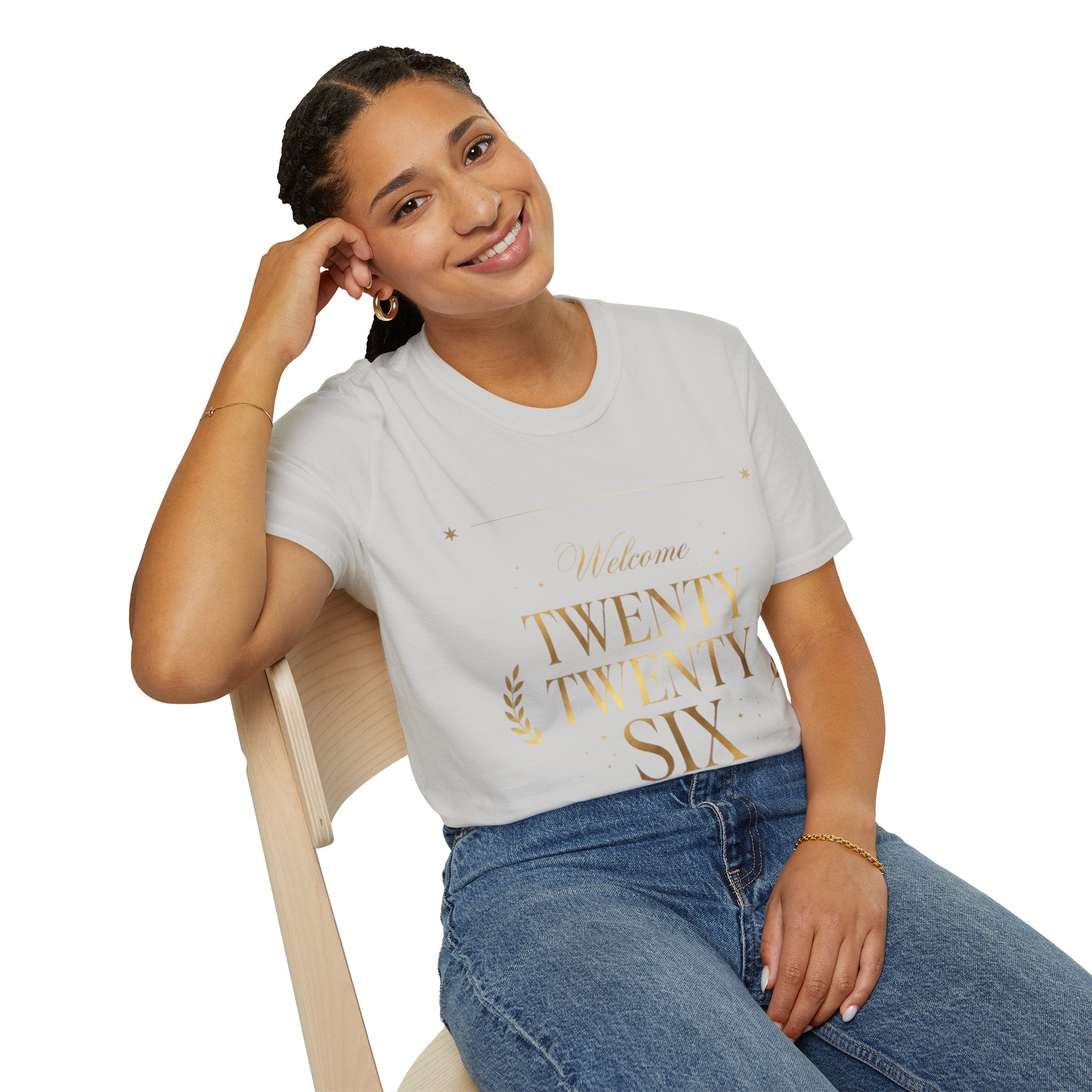 Trendy Urban 'Twenty Twenty Six' Gold Tee