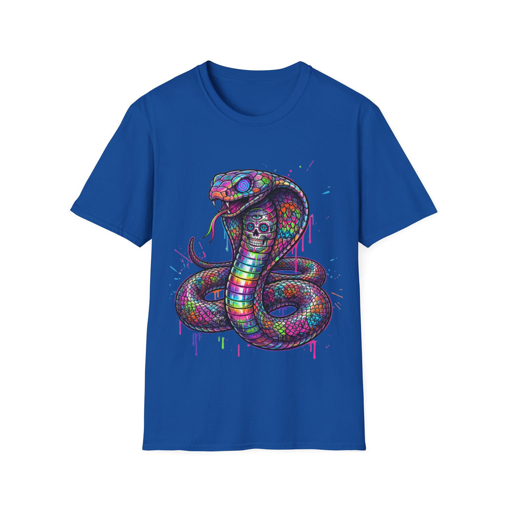 Vibrant Urban Snake Skull T-Shirt - Trendy Streetwear