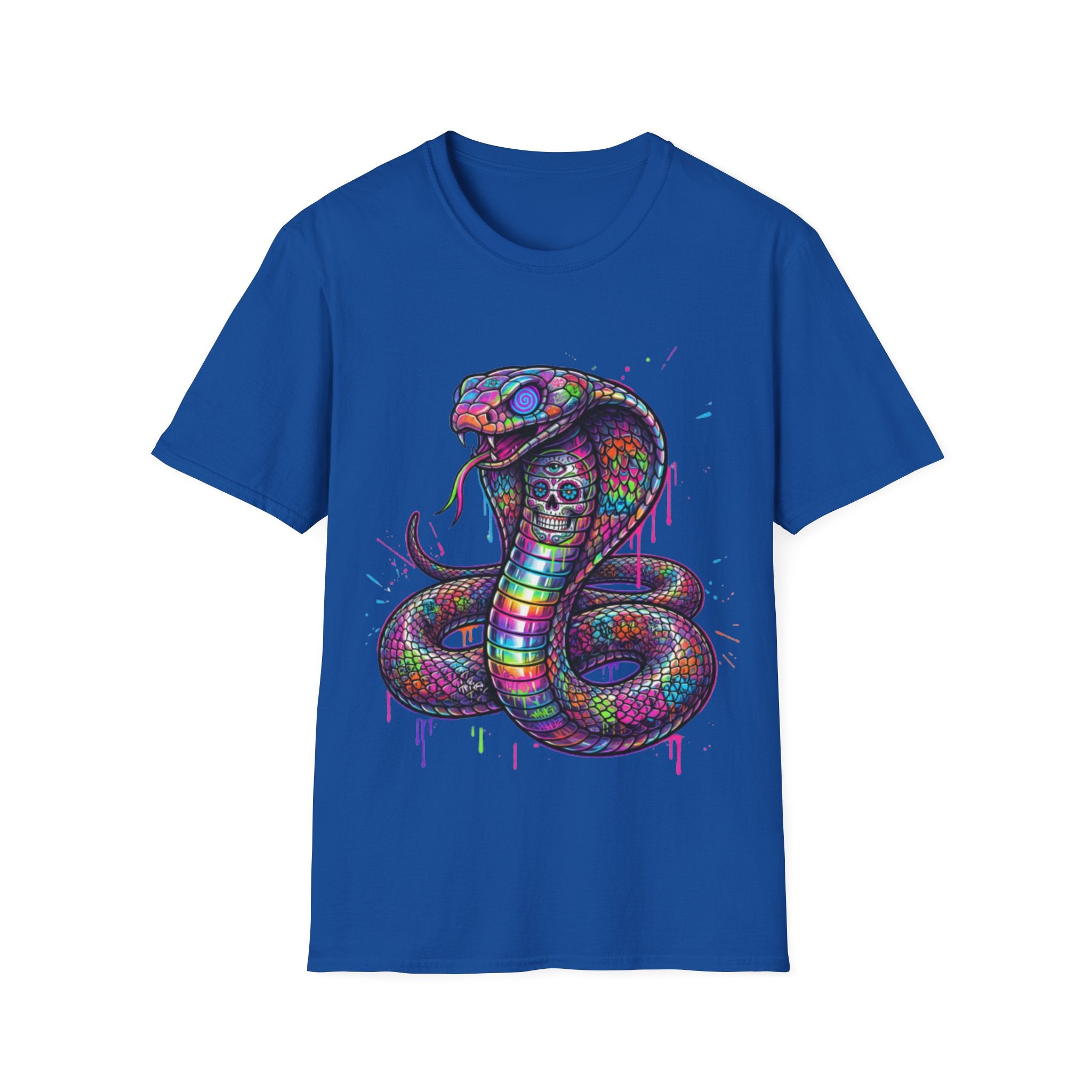Vibrant Urban Snake Skull T-Shirt - Trendy Streetwear