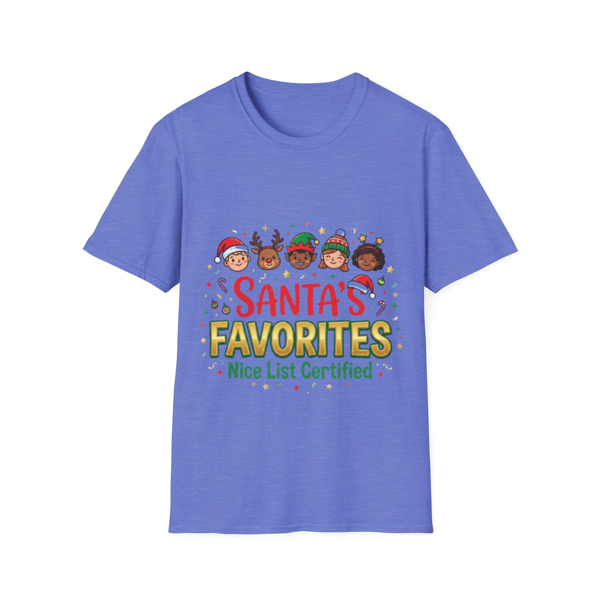 Santa's Favorites Crew T-shirt | Cute Matching Christmas Tee