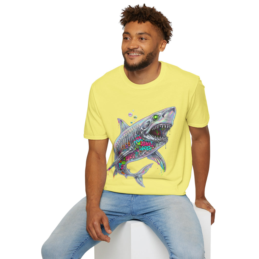 Iridescent Shark Streetwear T-Shirt - Urban Style