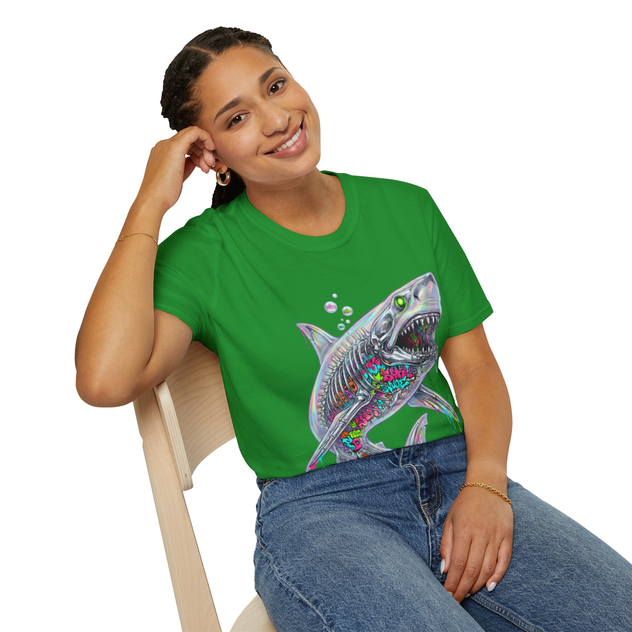 Iridescent Shark Streetwear T-Shirt - Urban Style