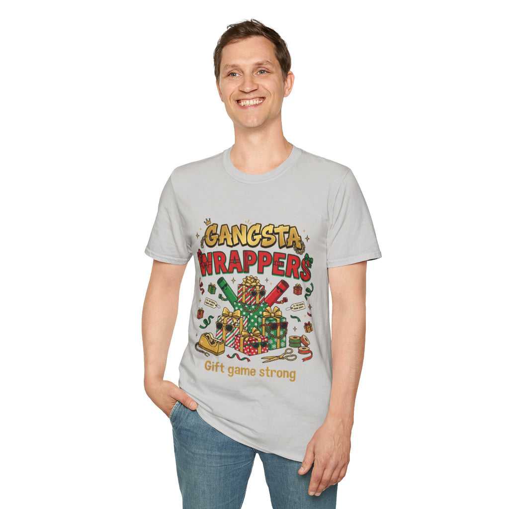 Gangsta Wrappers Crew T-shirt | Funny Christmas Matching Tee