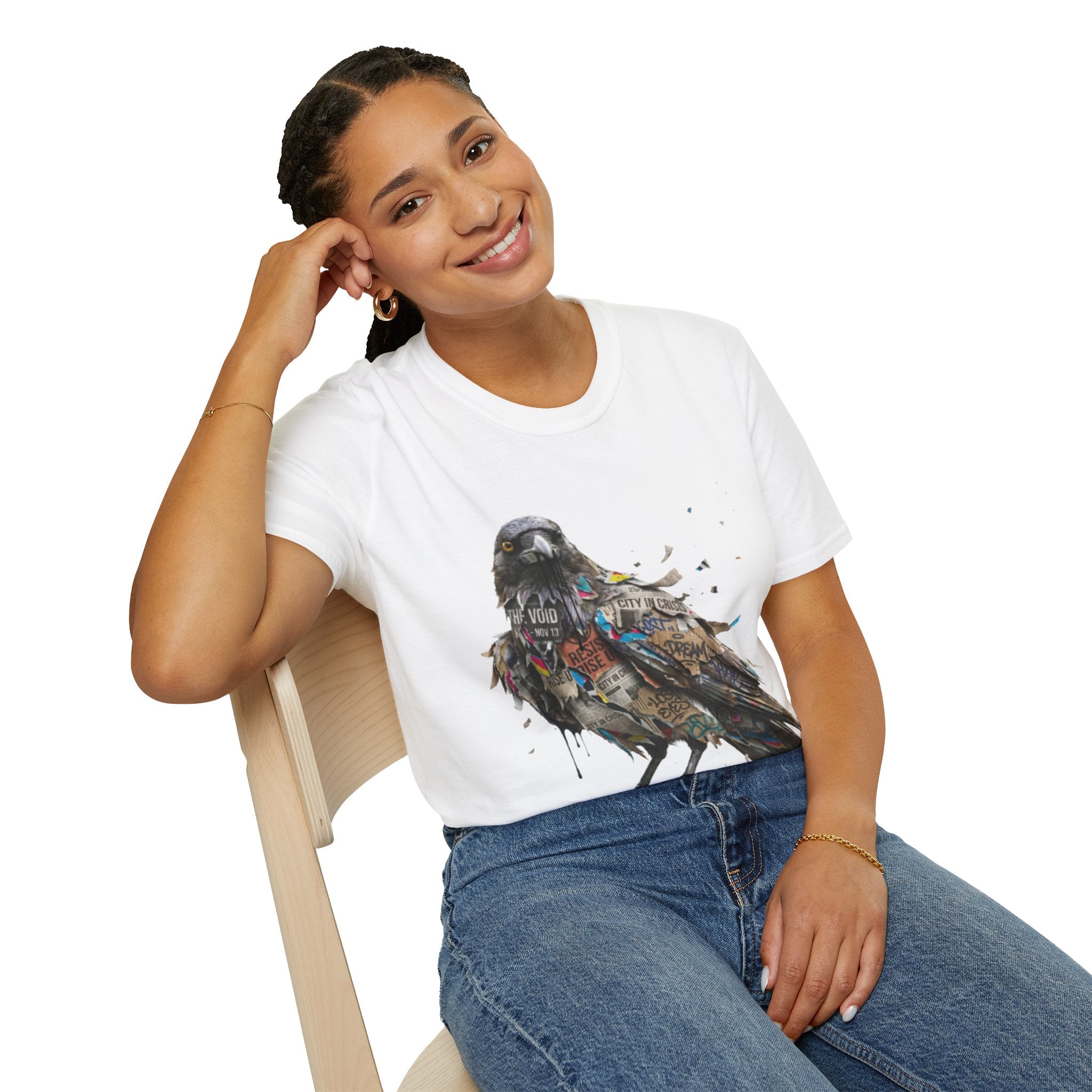 Urban Rebel Crow T-Shirt - Trendy Streetwear Style