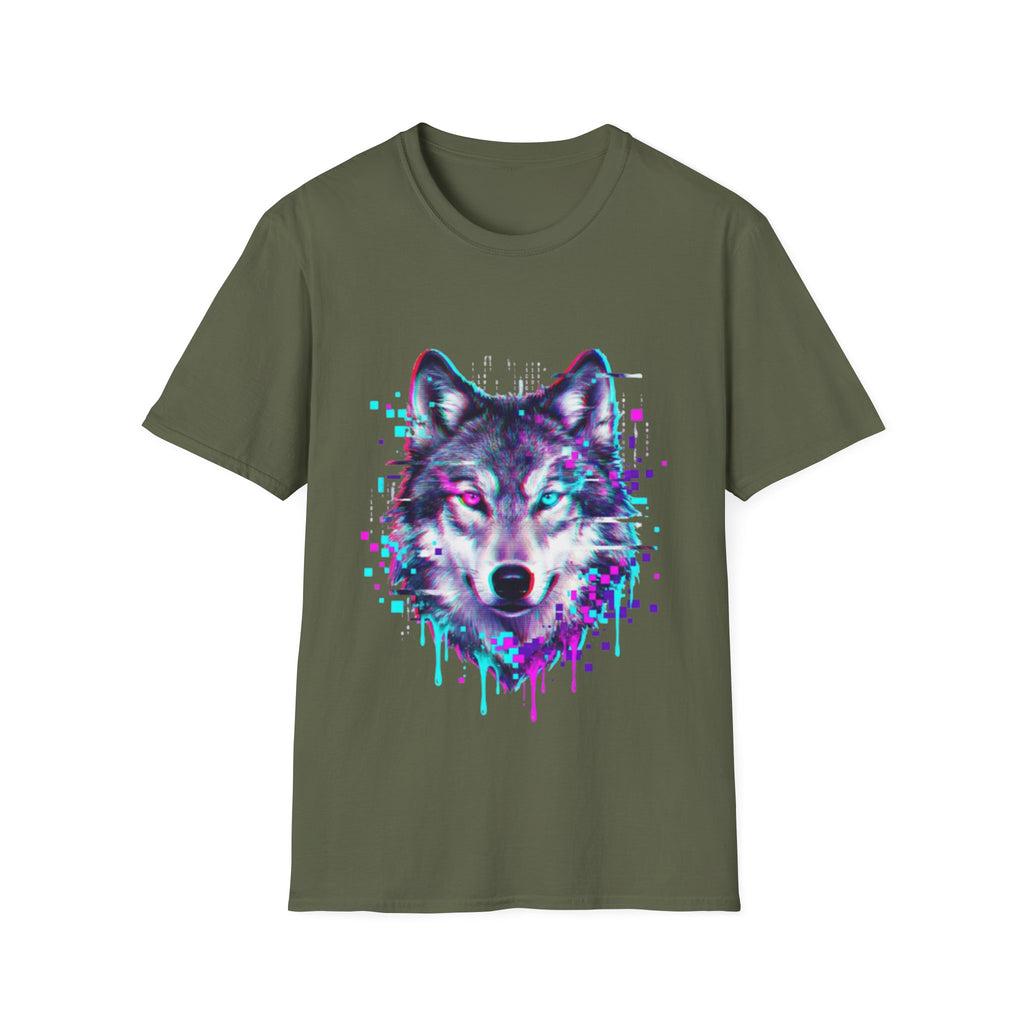 Urban Glitch Wolf Tee - Trendy Streetwear Vibes